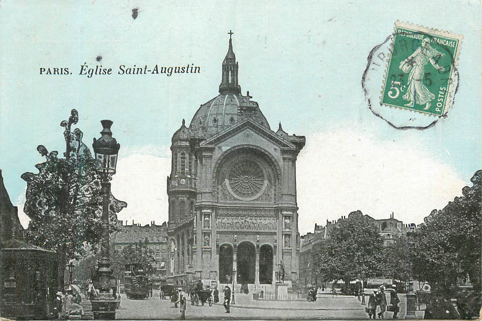 CPA Paris Eglise Saint Augustin