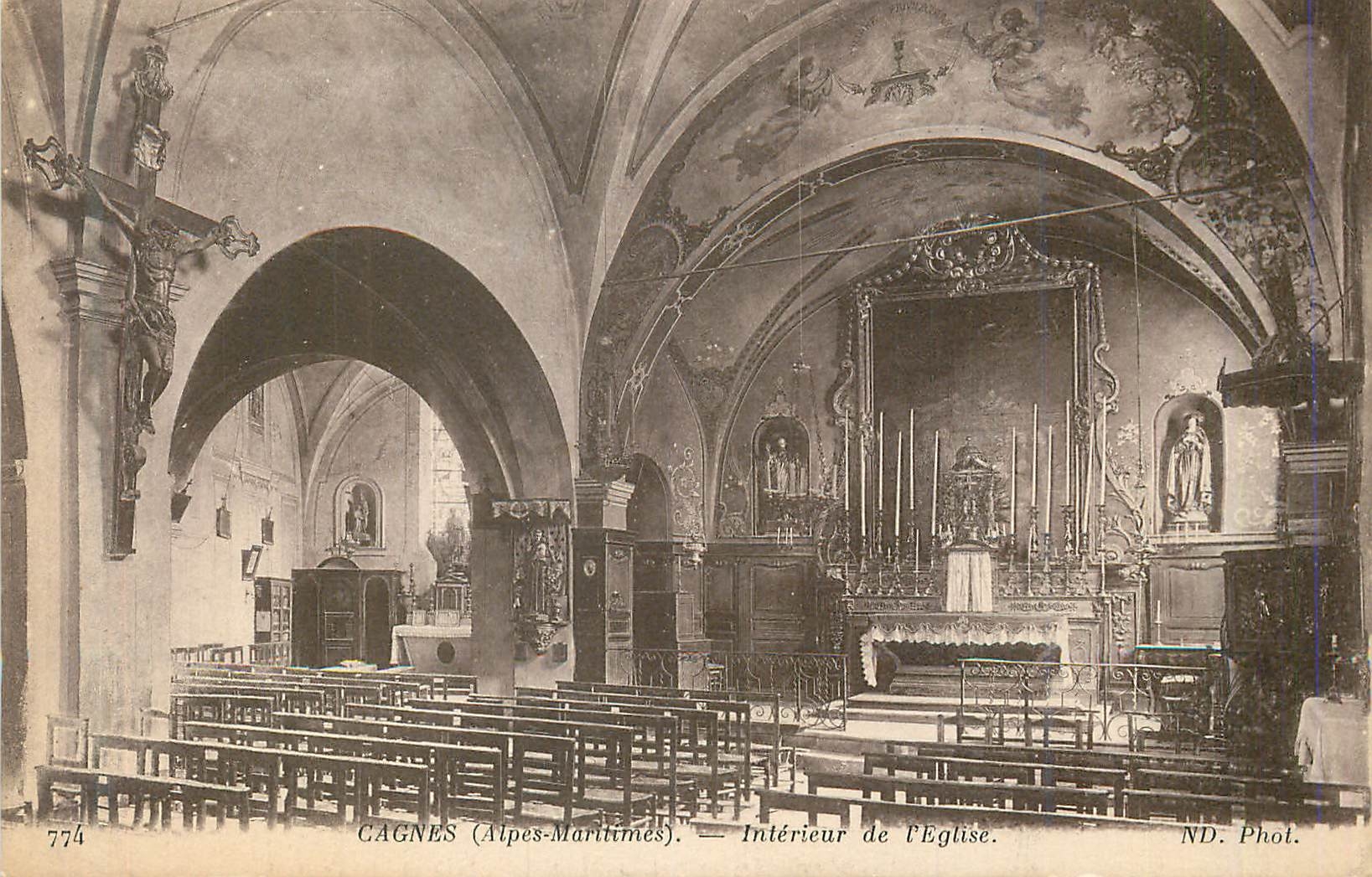 CPA Cagnes (Alpes Maritimes) Interieur de l'Eglise