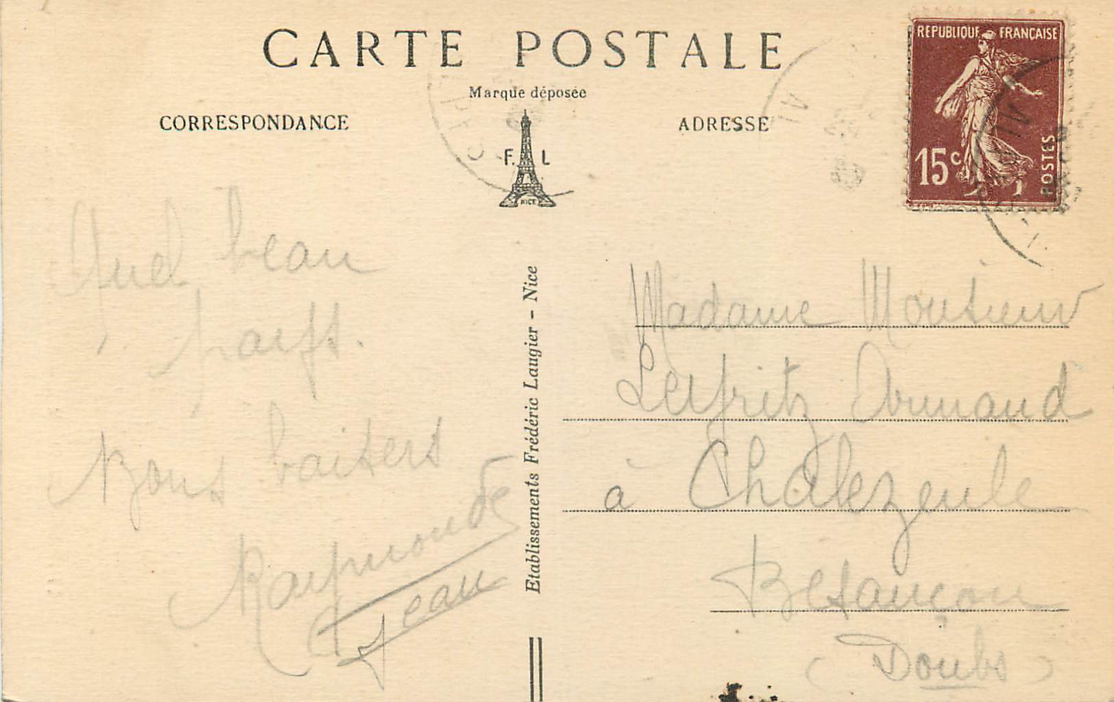 CPA Sospel (A M) La Porte Romaine — Rückseite
