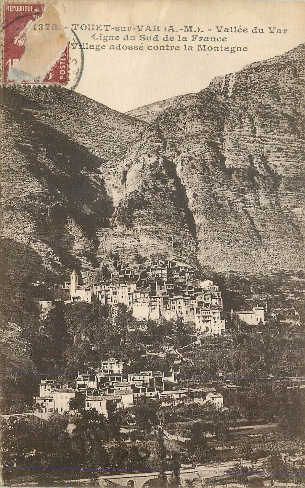 CPA Touet sur Var (A M) Vallee du Var Ligne du Sud de la France Village Adosse Contre la Montagne