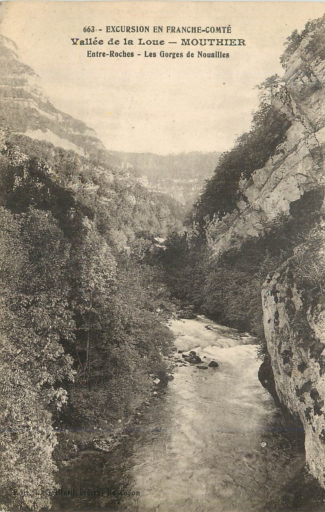CPA Excursion en Franche Comte Vallee de la Loue Mouthier Entre Roches Les Gorges de NOusilles