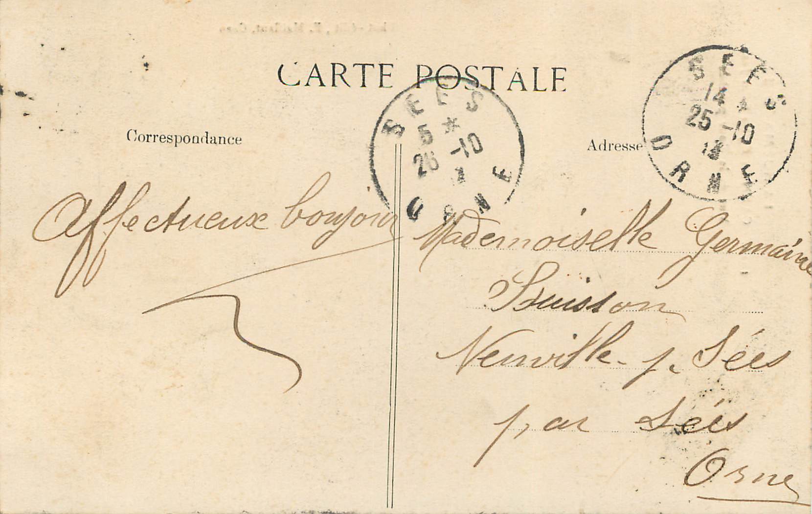 CPA La Normandie Caen Eglise Saint Jean Vue de la Tour Penche — Verso