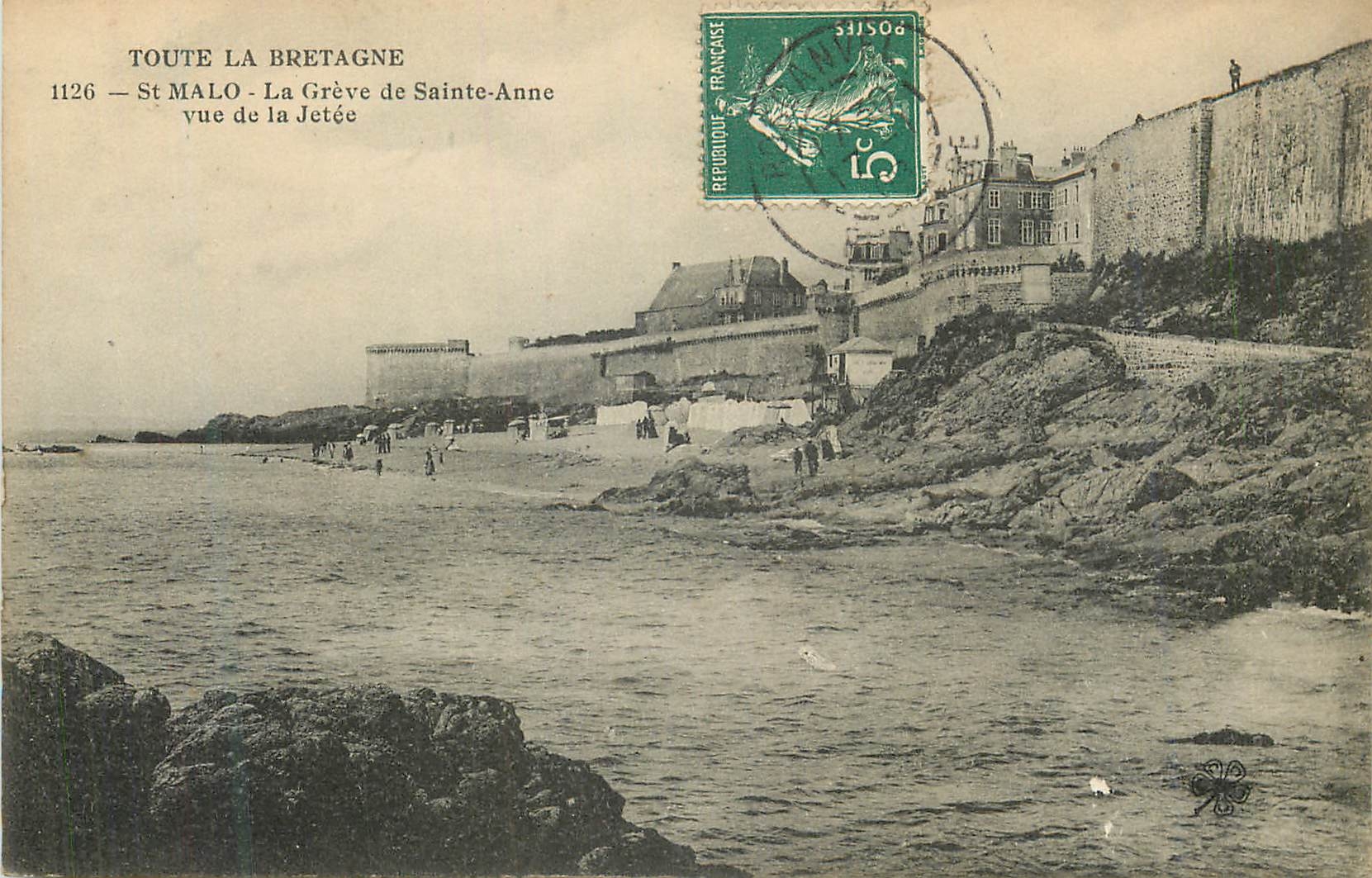 St MALO - La Grève de Sainte-Anne vue de la Jetée — TOUTE LA BRETAGNE, n°1126