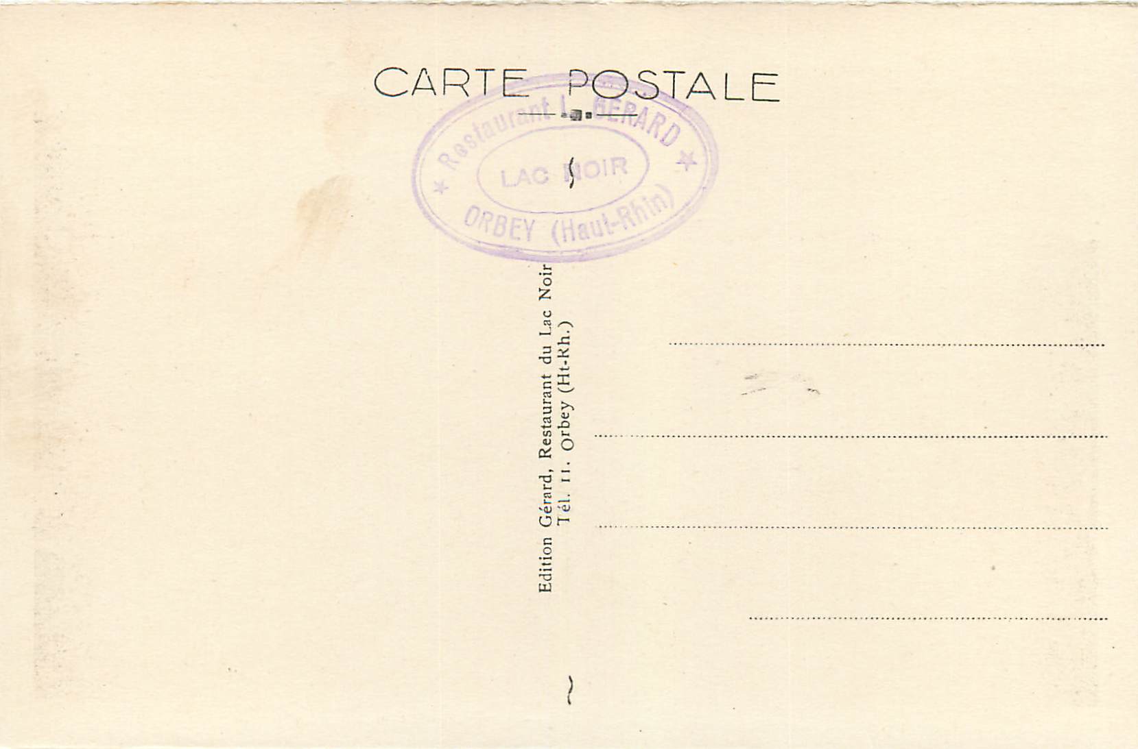 CPA Col de Wettstein Le Cimetiere des Chasseurs Militaria — Rückseite