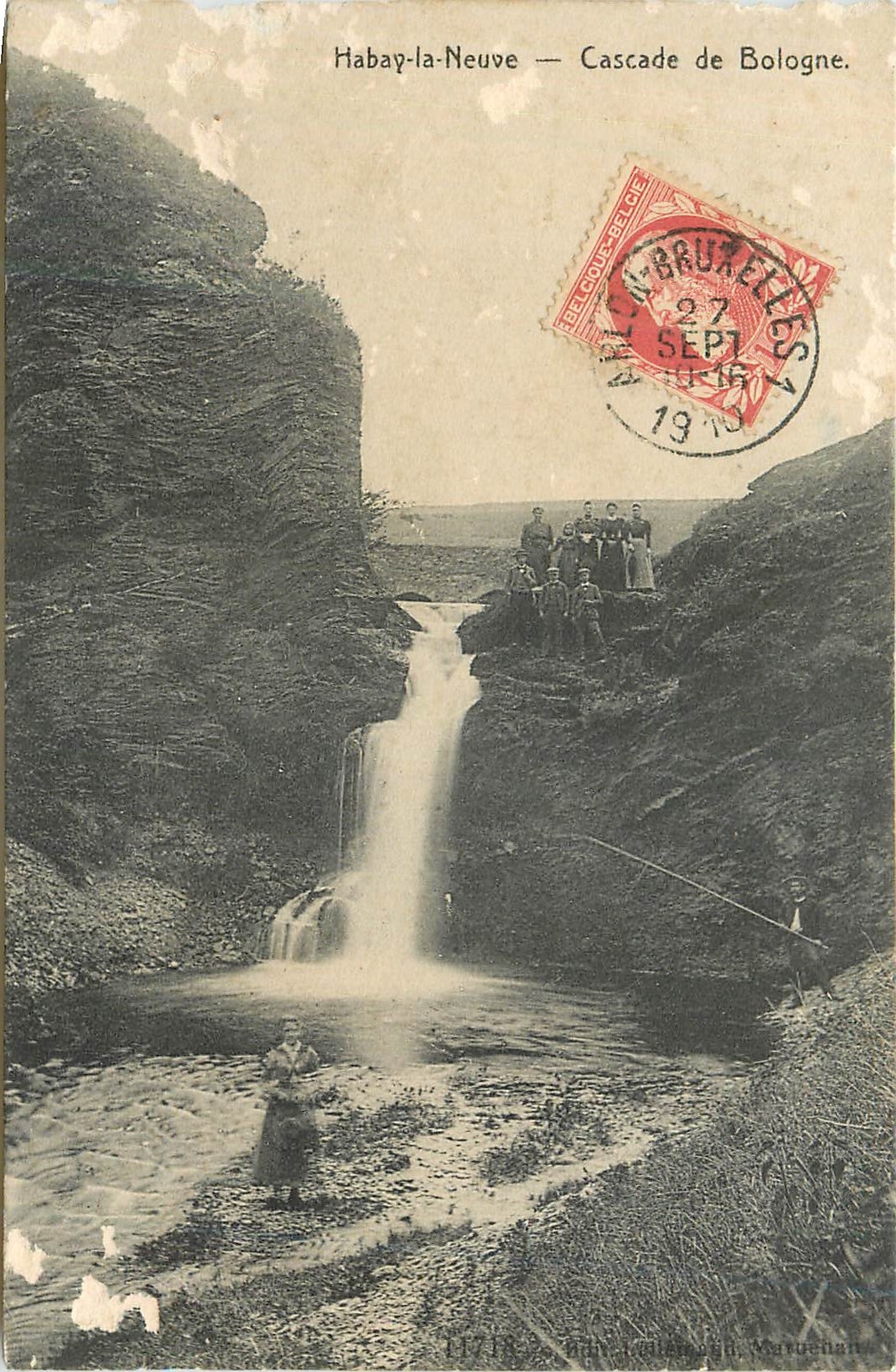 CPA Habay la Neuve Cascade de Bologne (animee)