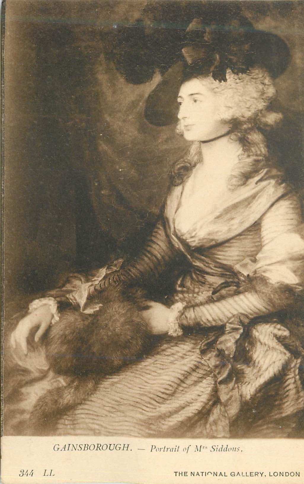 CPA The National Gallery London Gainsborough Portrait of Mme Siddous
