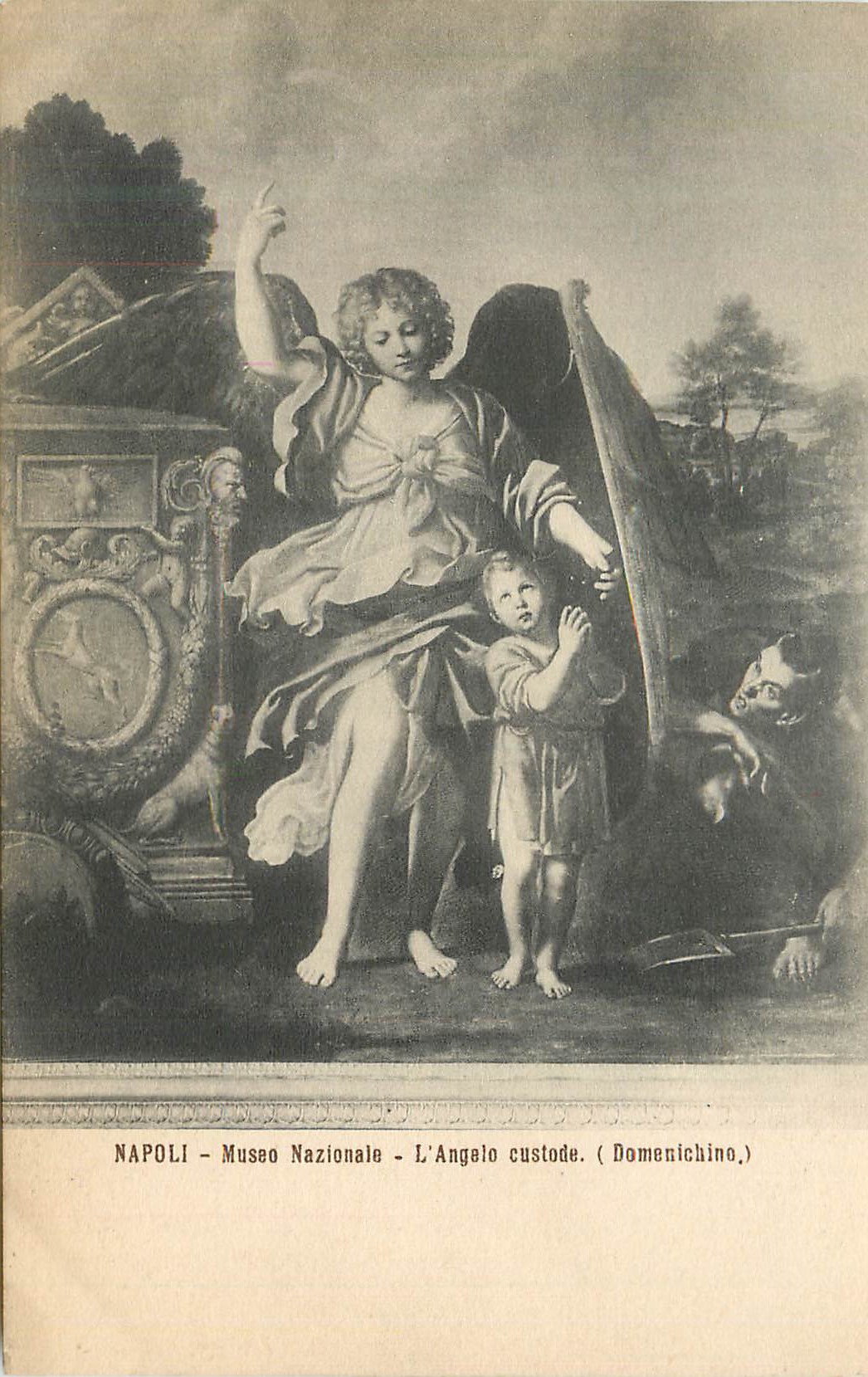 CPA Napoli Museo Nazionale l'Angelo Custode (Domenichino)