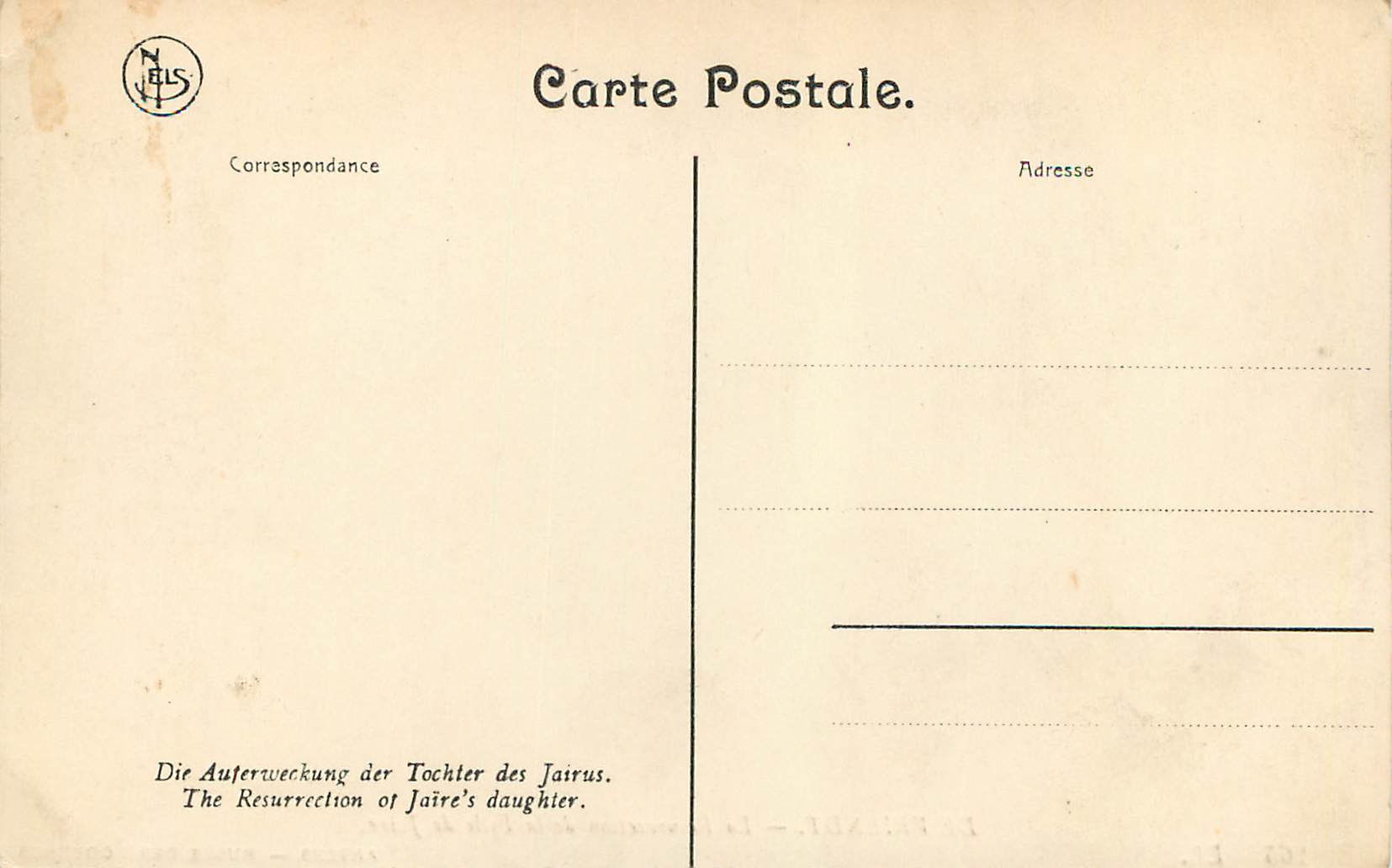 CPA Anvers Musee des Modernes De Vriendt La Resurrection de la Fille de Jaire — Rückseite