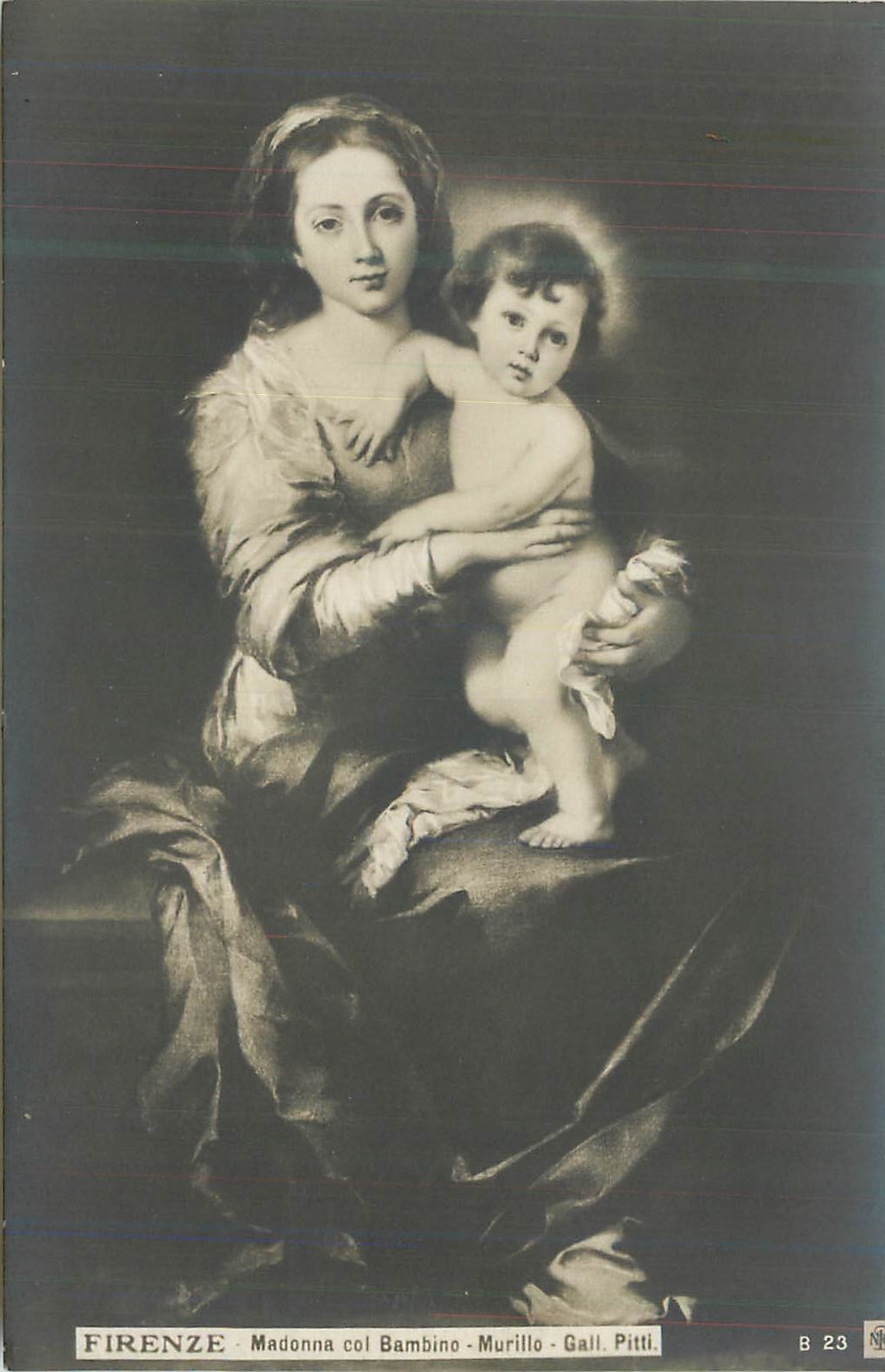 CPA Firenze Madonna Col Bambino Murillo Gall Pitti