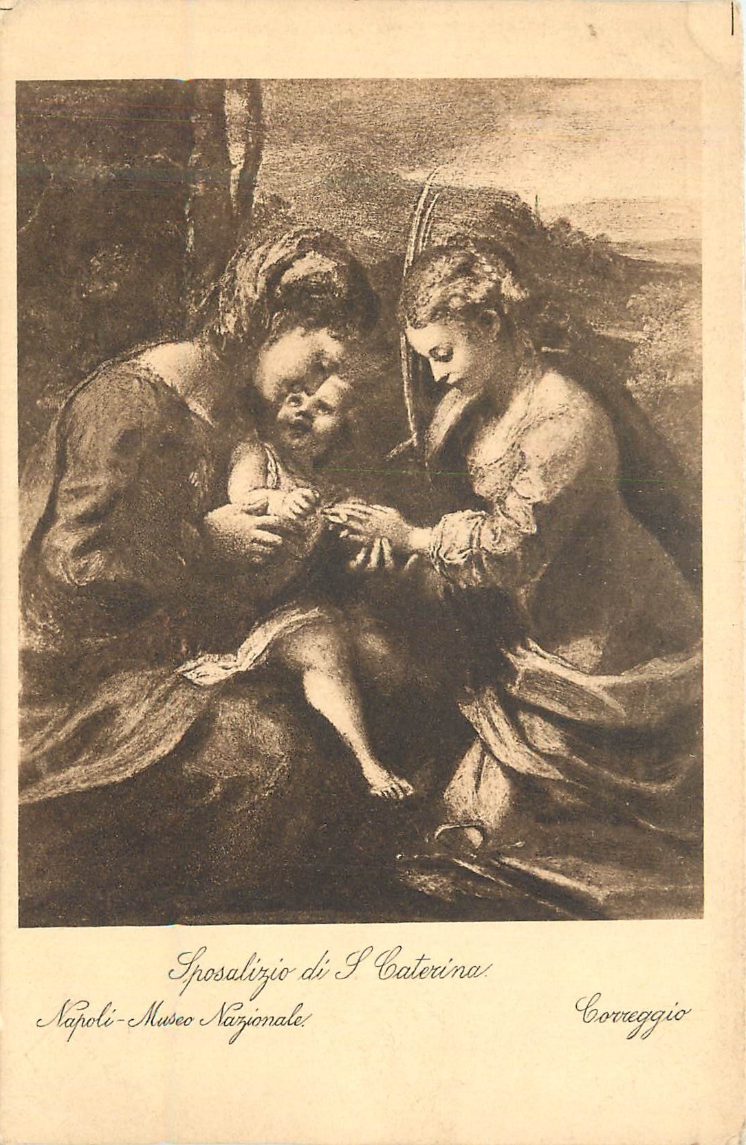 CPA Sposalizio di S Caterina Napoli Museo Nazionale Correggio
