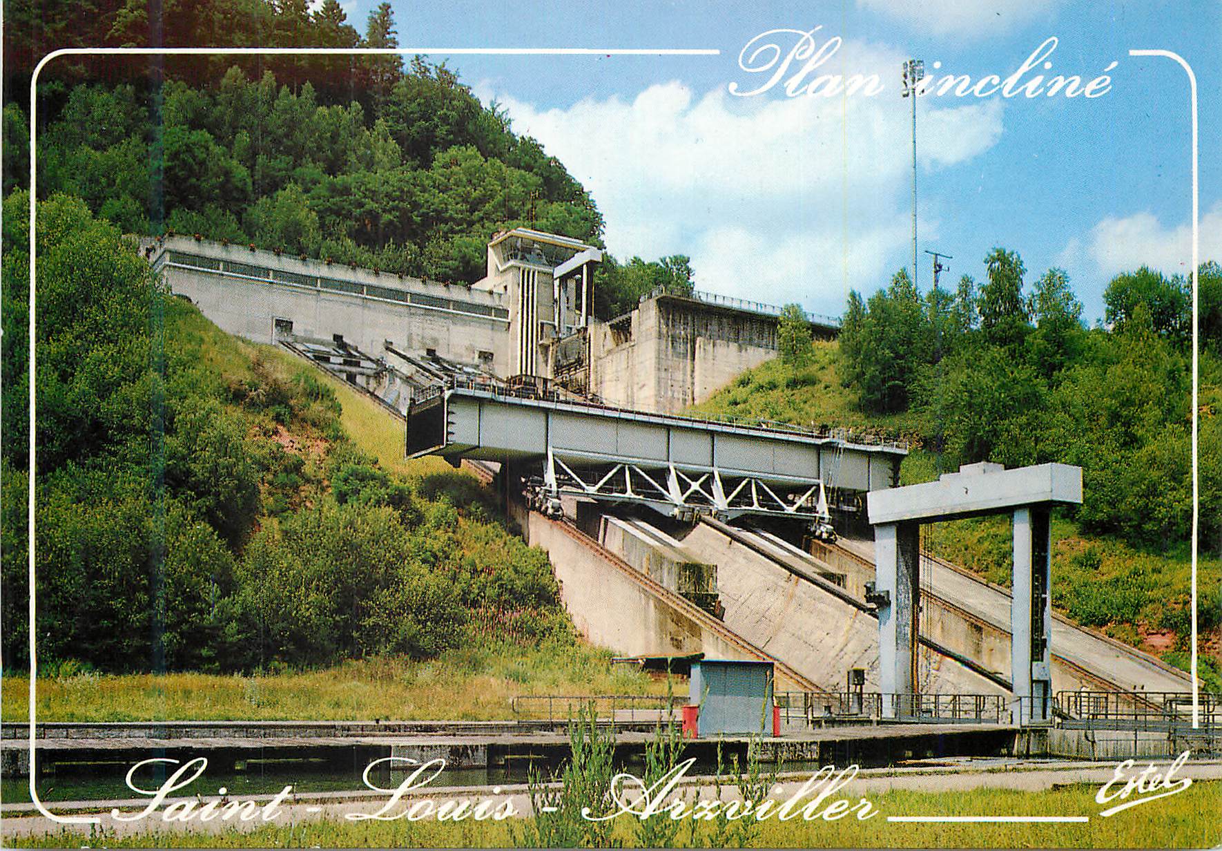 CPM Saint Louis Arviller (Moselle) Canal de la Marine au Rhin Le Plan Incline Transversal