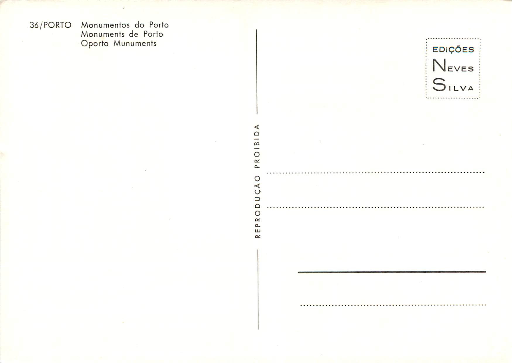 CPM Monuments de Porto — Back