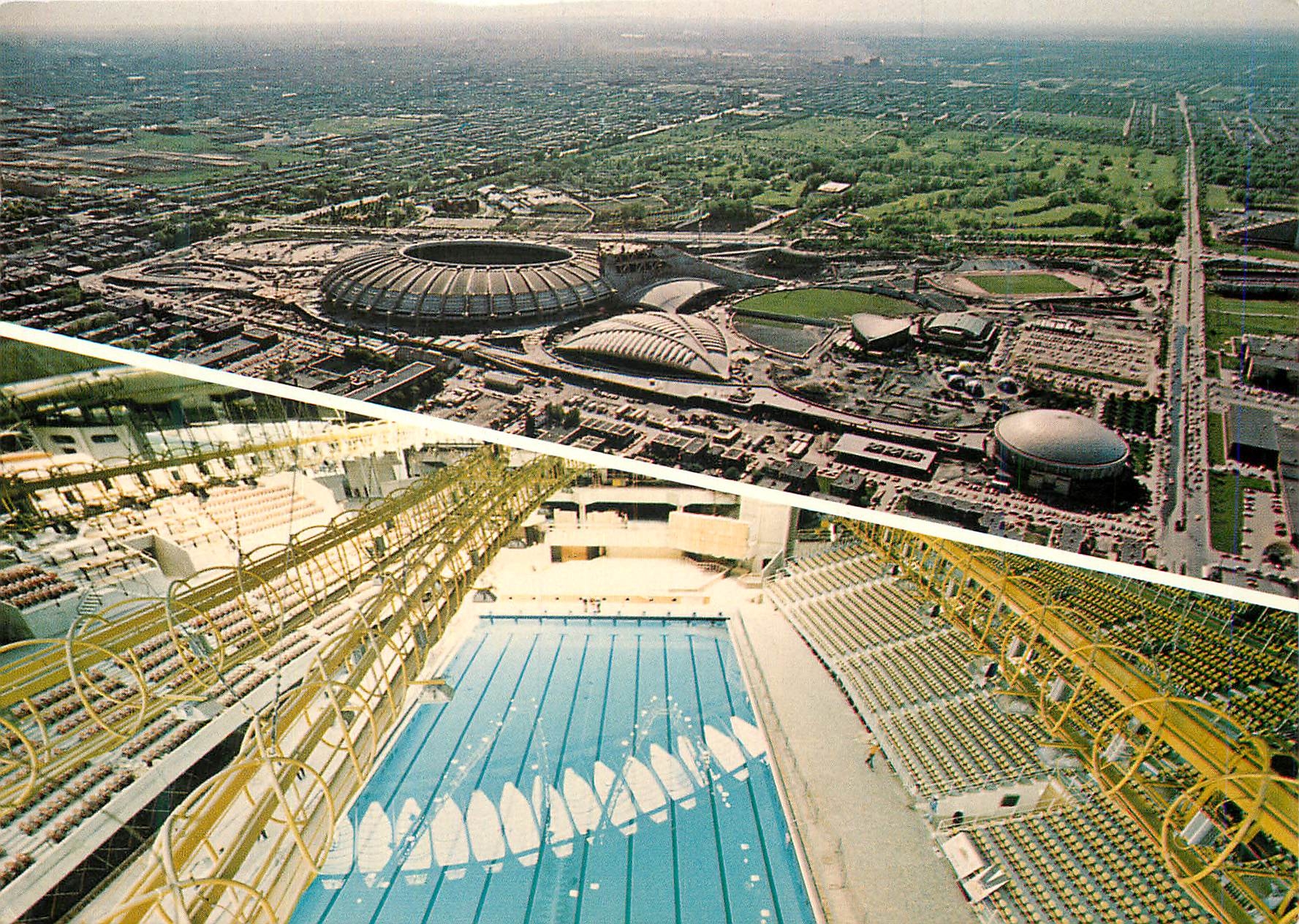 CPM Montreal Quebec Canada Vue Aerienne des Installations Olympiques et du Fabuleaux  Bassin Olympiques