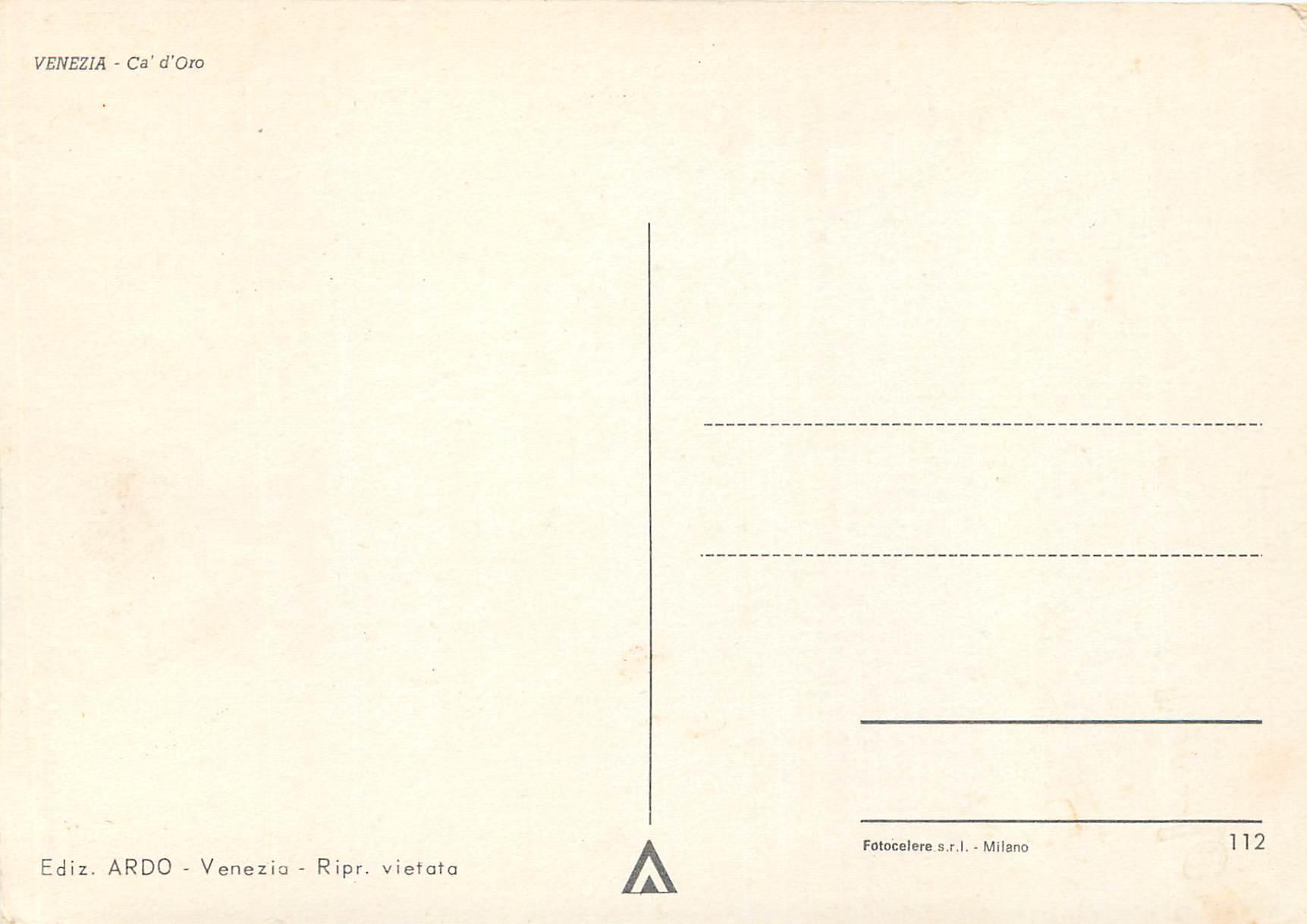 CPM Venezia Ca d'Oro — Rückseite