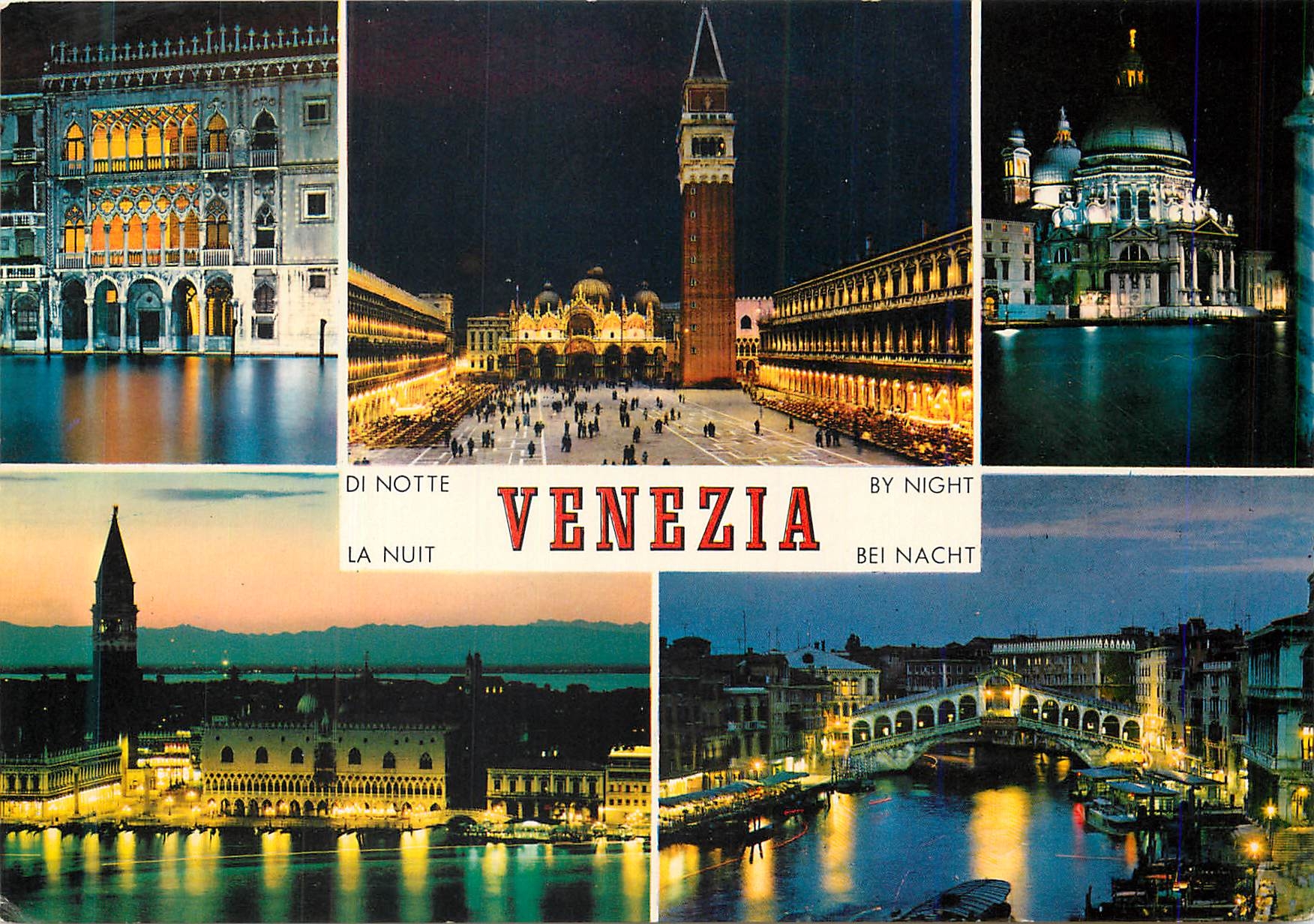 CPM Venezia La Nuit Canal Grande e Ponte di Rialto