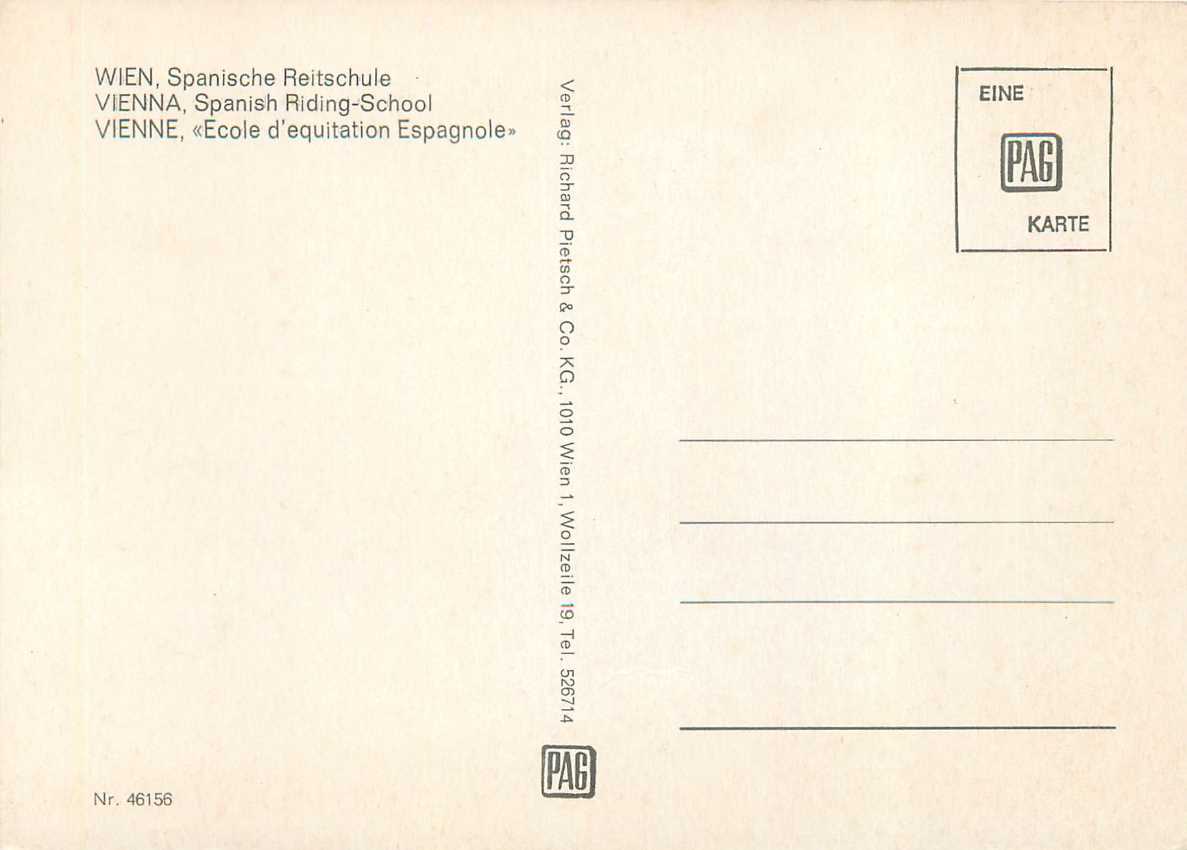 CPM Vienne Ecole d'Equitation Espagnole Chevaux — Back