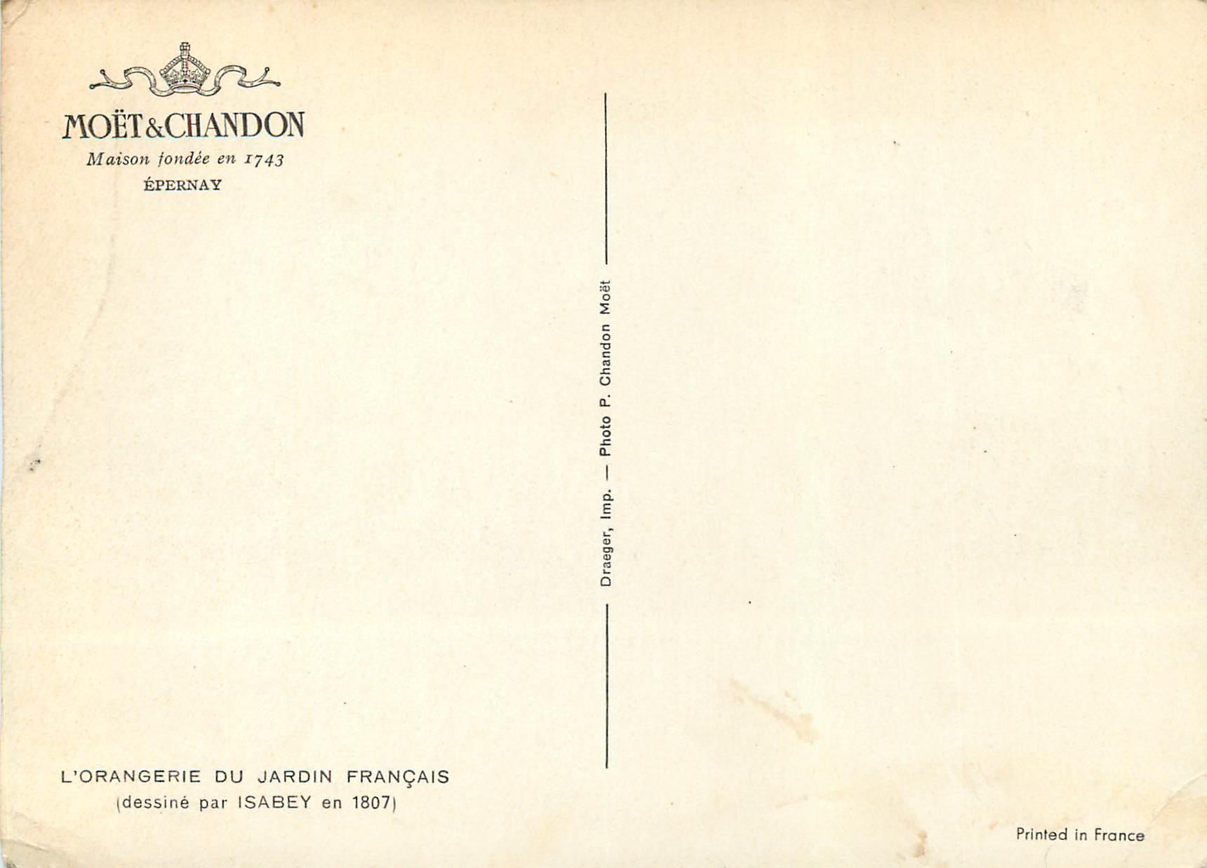CPM L'Orangerie du Jardin Francais (Dessine pa Isabey en 1807) — Back