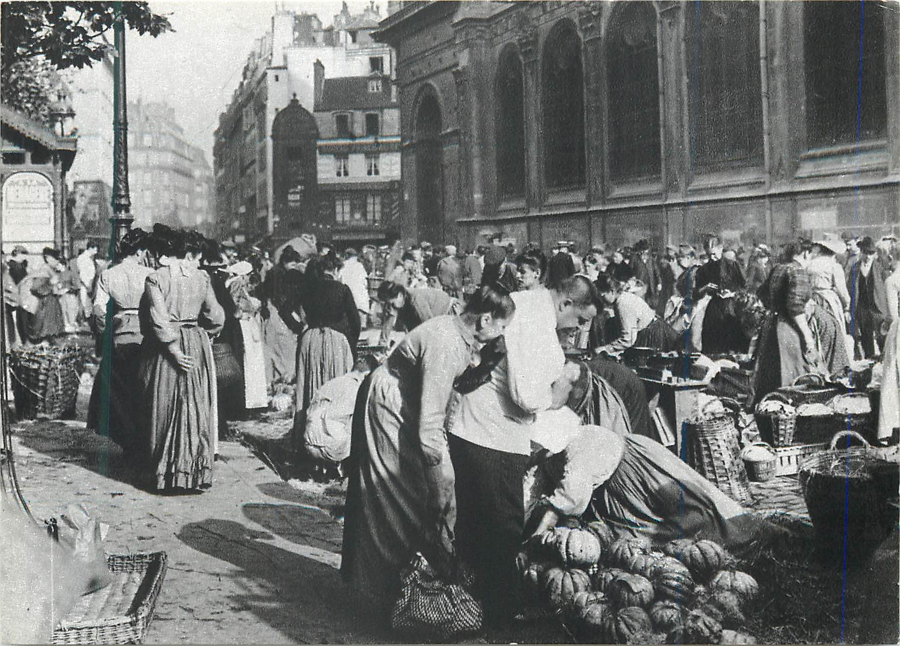 CPM Paris 1900 Aux Halles a la Hauteur de Saint Eustache