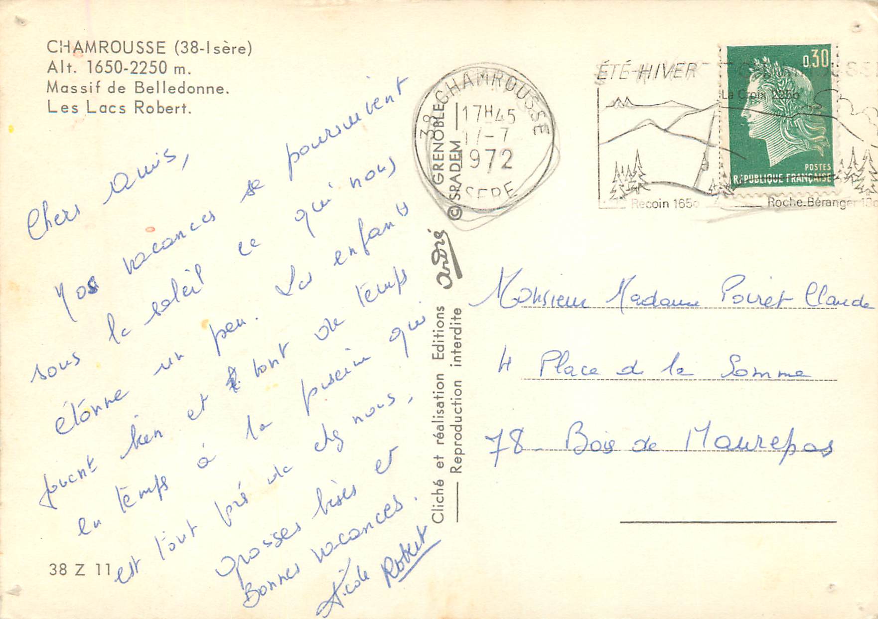 Les Lacs Robert — Massif de Belledonne — Chamrousse (38-Isère) — Éditions Gradel — Reverso