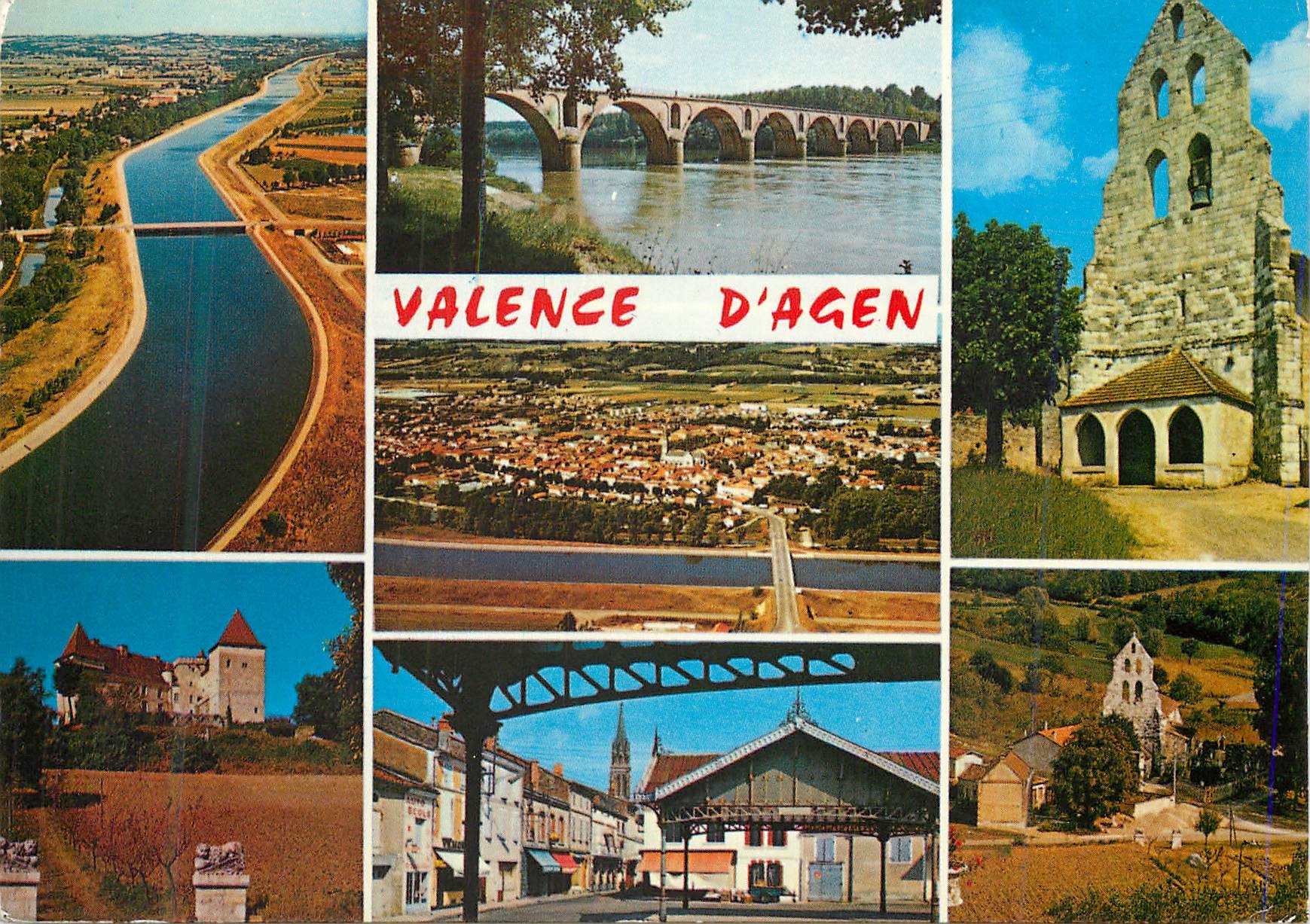 CPM Valence d'Agen (Tarn et Garonne) Vue Aerienne sur Canal Pont de Mondou