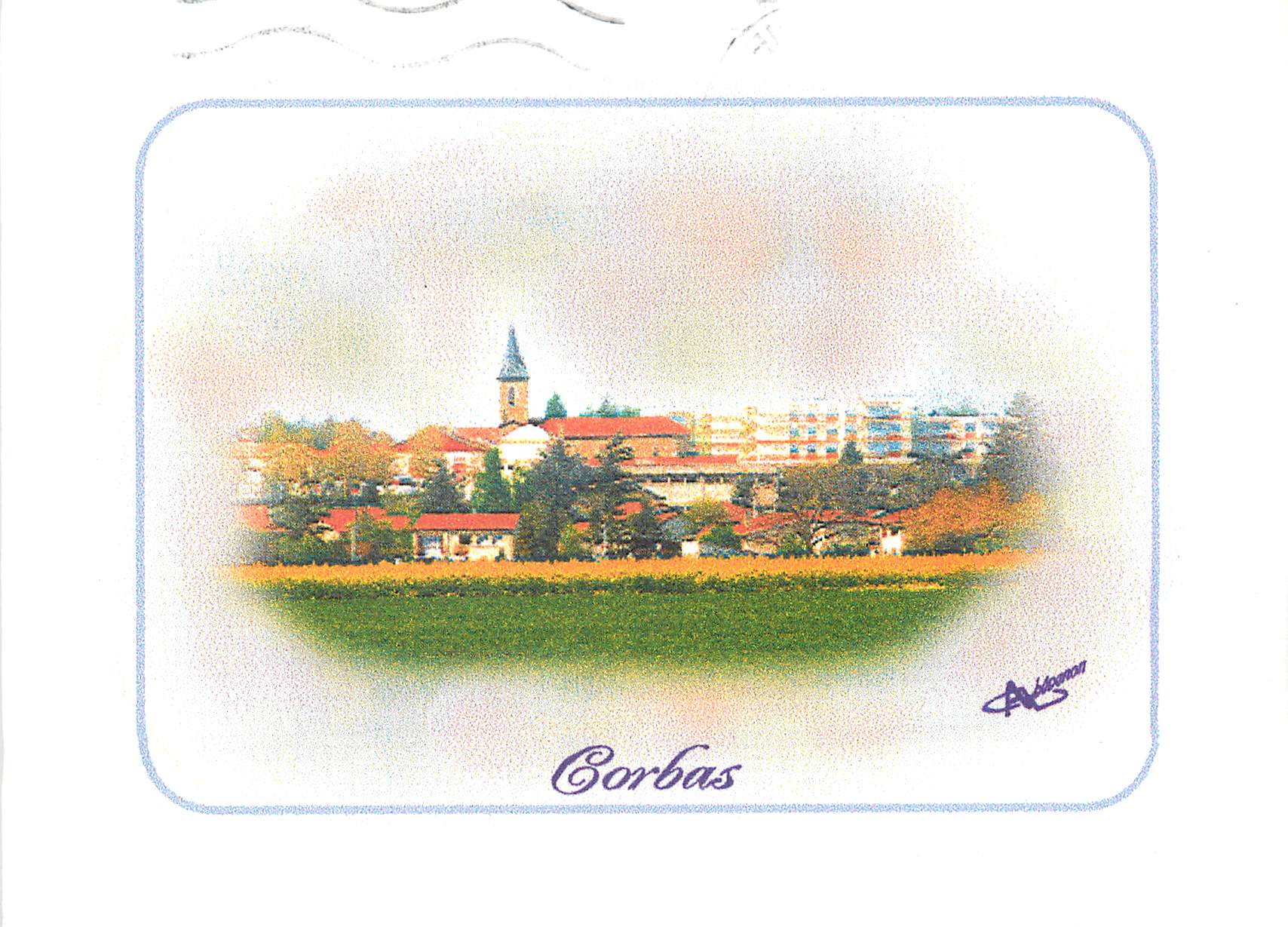 Corbas — vue du village avec église — Alain Thévenon, n° 72 93 88