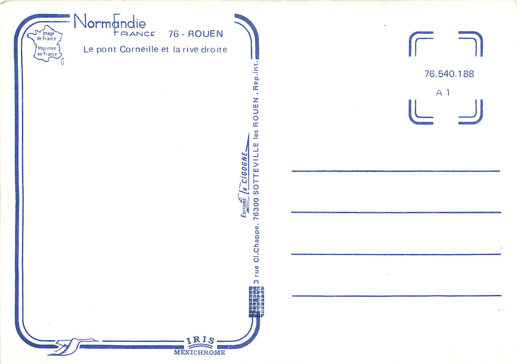 CPM Normandie France 76 Rouen Le Pont Corneille et la Rive Droite — Verso