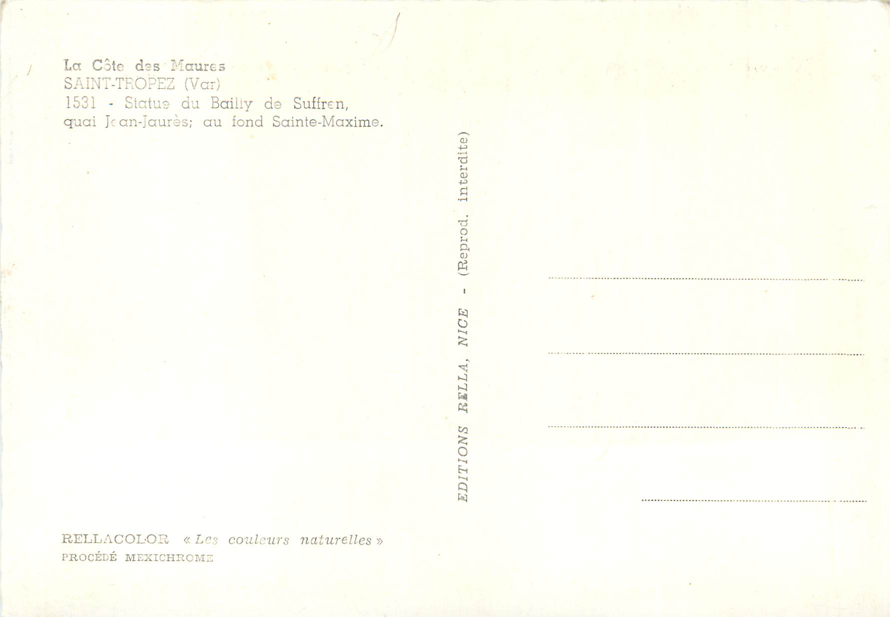 CPM La Cote des Maures Saint Tropez (Var) — Rückseite