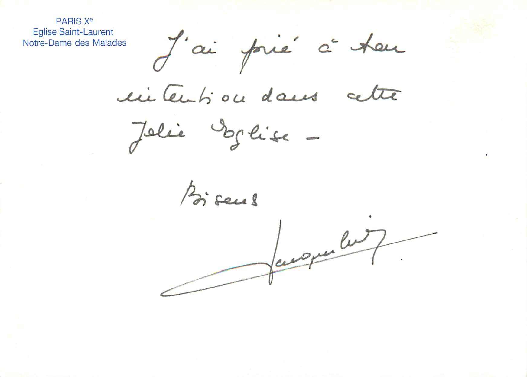 CPM Paris Xe Eglise Saint Laurent Notre Dame des Malades — Rückseite