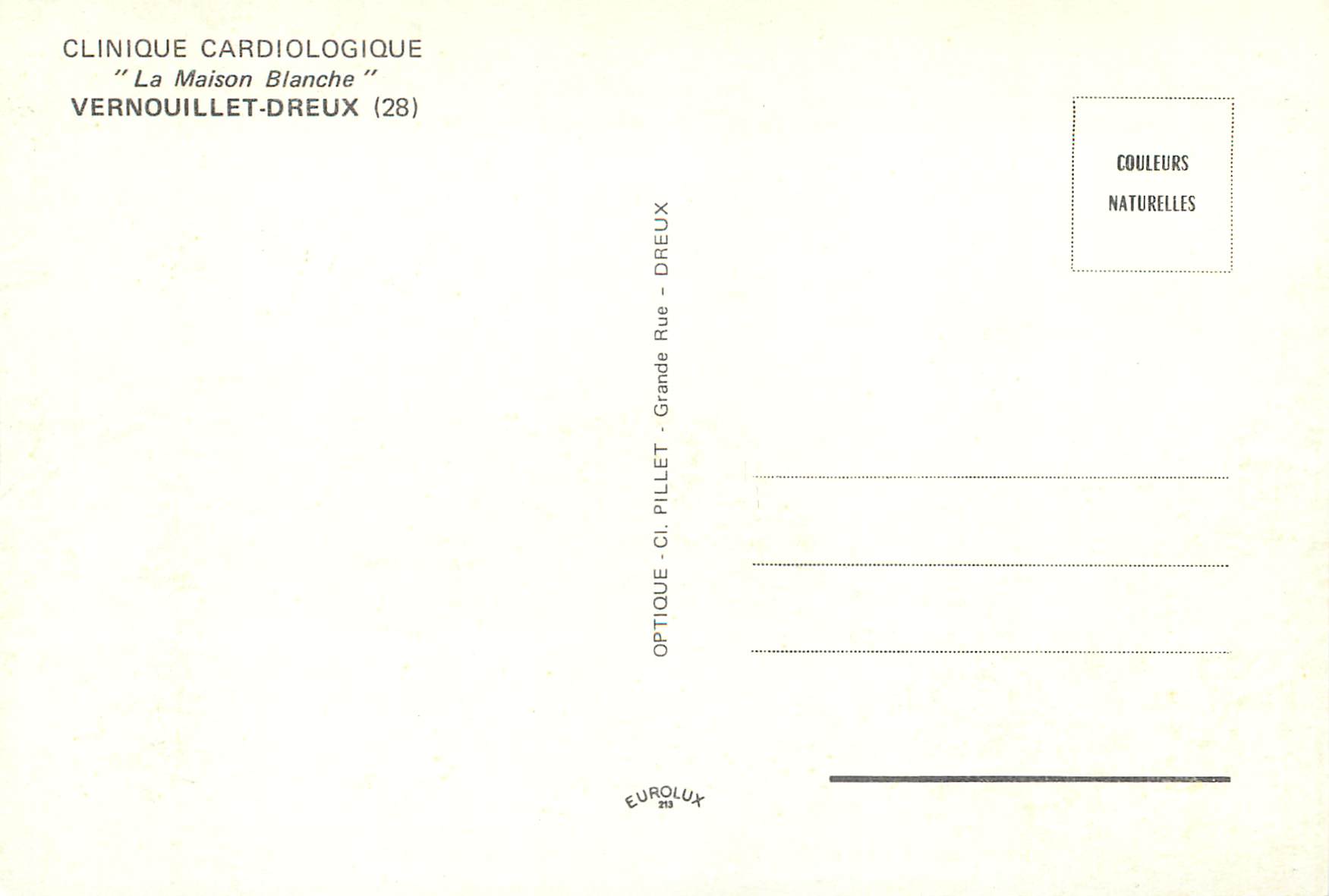 CPM Clinique Cardiologique La Maison Blanche Vernouillet Dreux — Verso