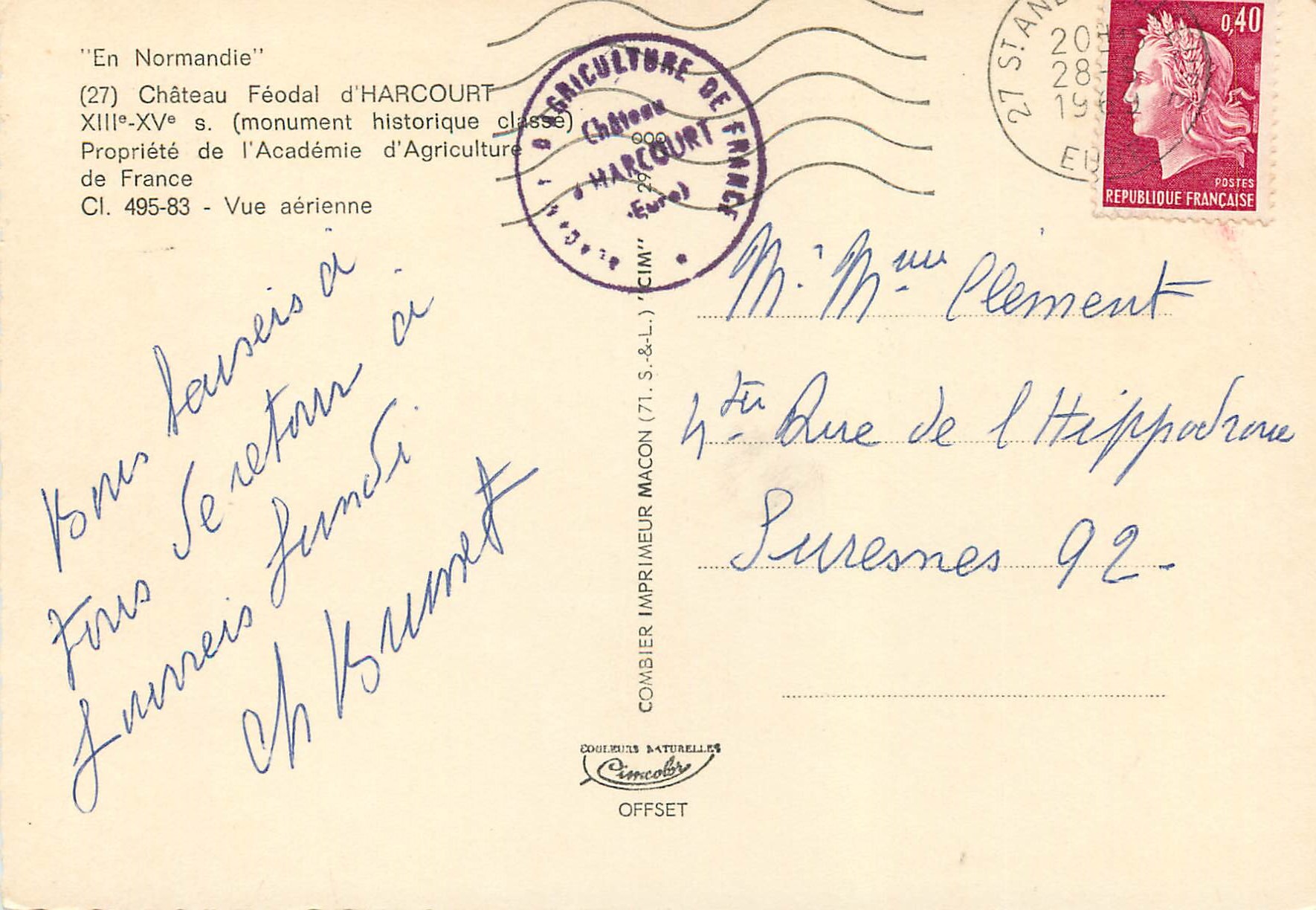 Château Féodal d'Harcourt — Normandie — Cim — Rückseite