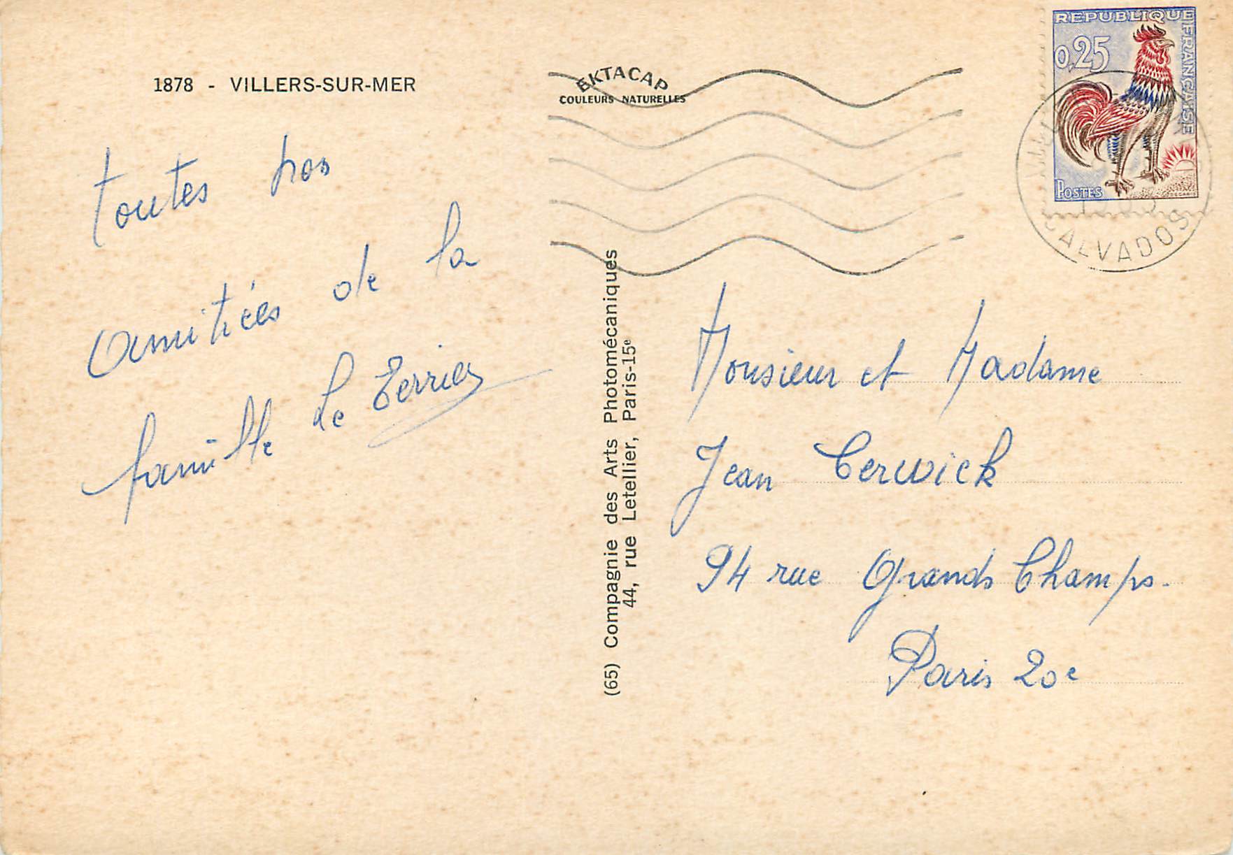 CPM Villers sur Mer — Rückseite