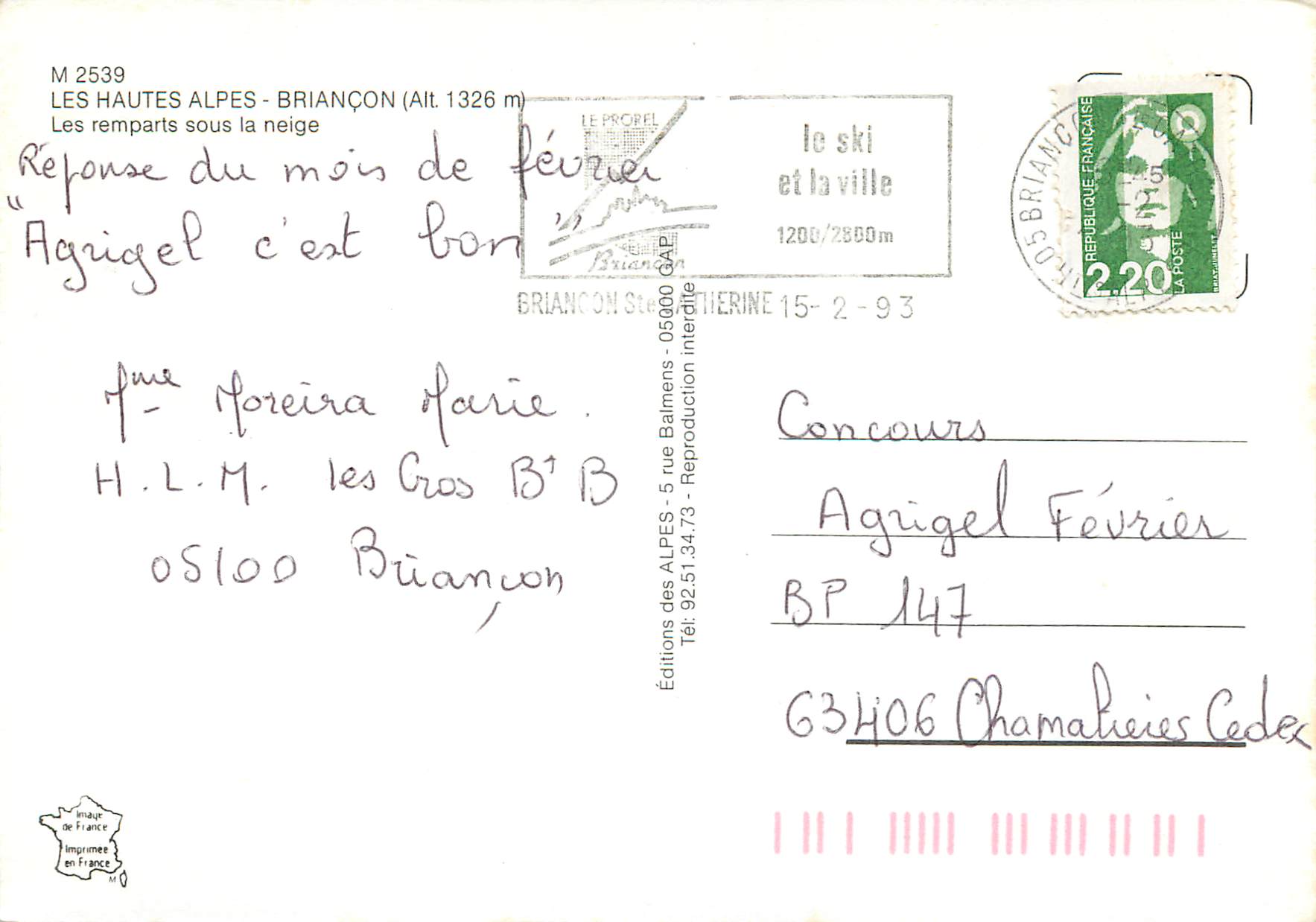 Die Befestigungen unter Schnee — Les Hautes Alpes - Briançon (Höhe 1326 m) — Éditions des Alpes - Briançon — Rückseite