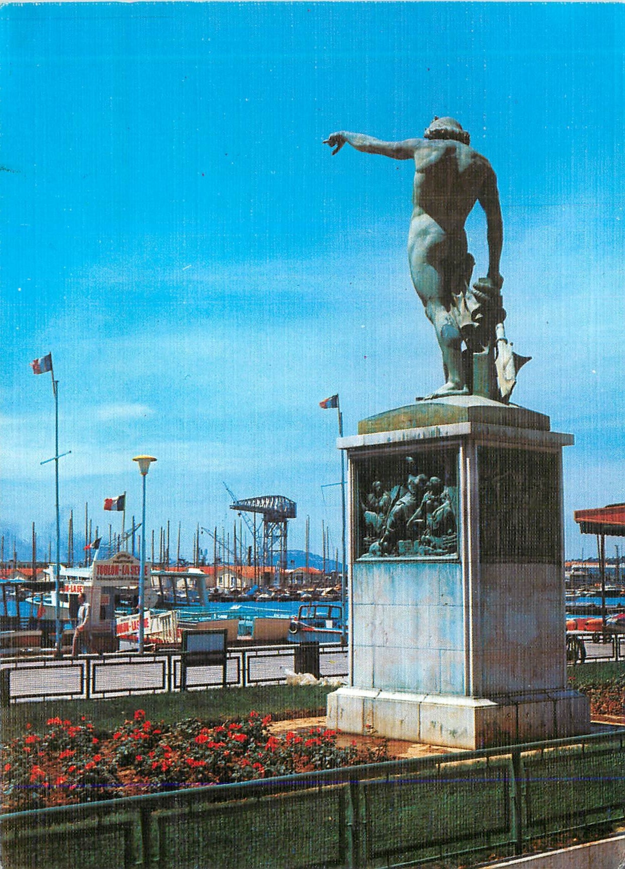 CPM Toulon sur le Quais le Genie de la Mer Square Germain Nouveau Poete provencal