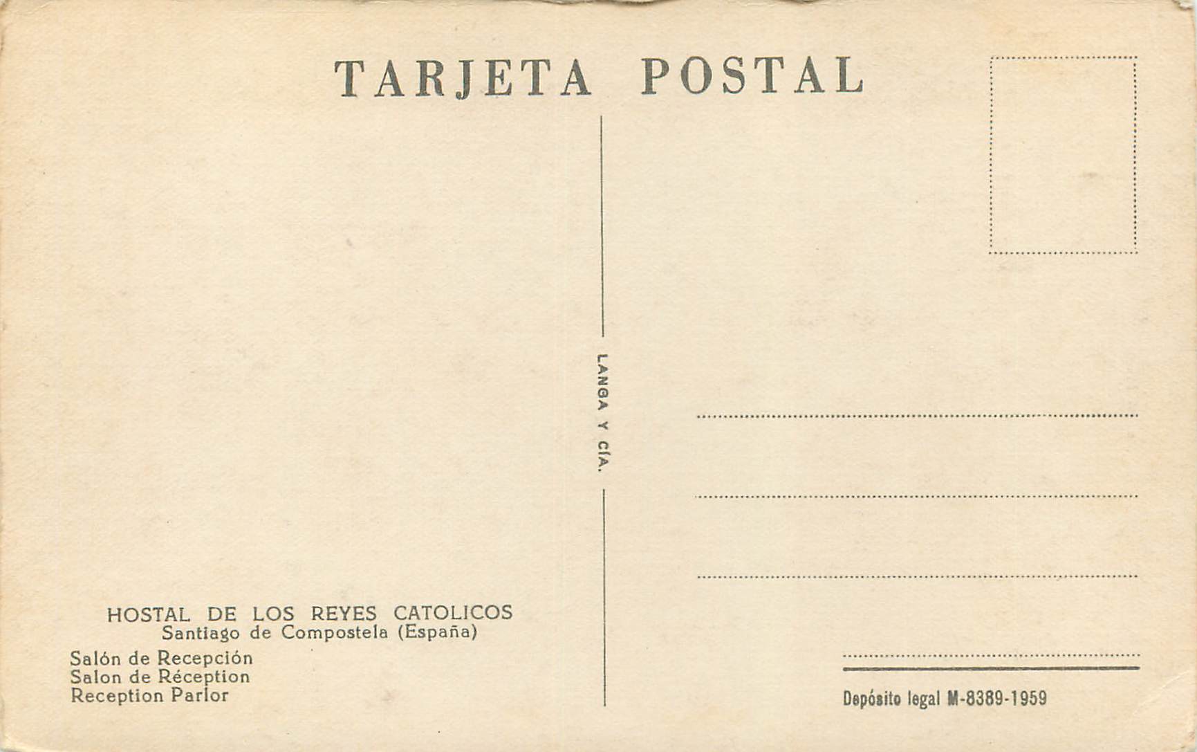 CPM Santiago de Compostela (Espana) Hostal de Los Reyes Catolicos — Back