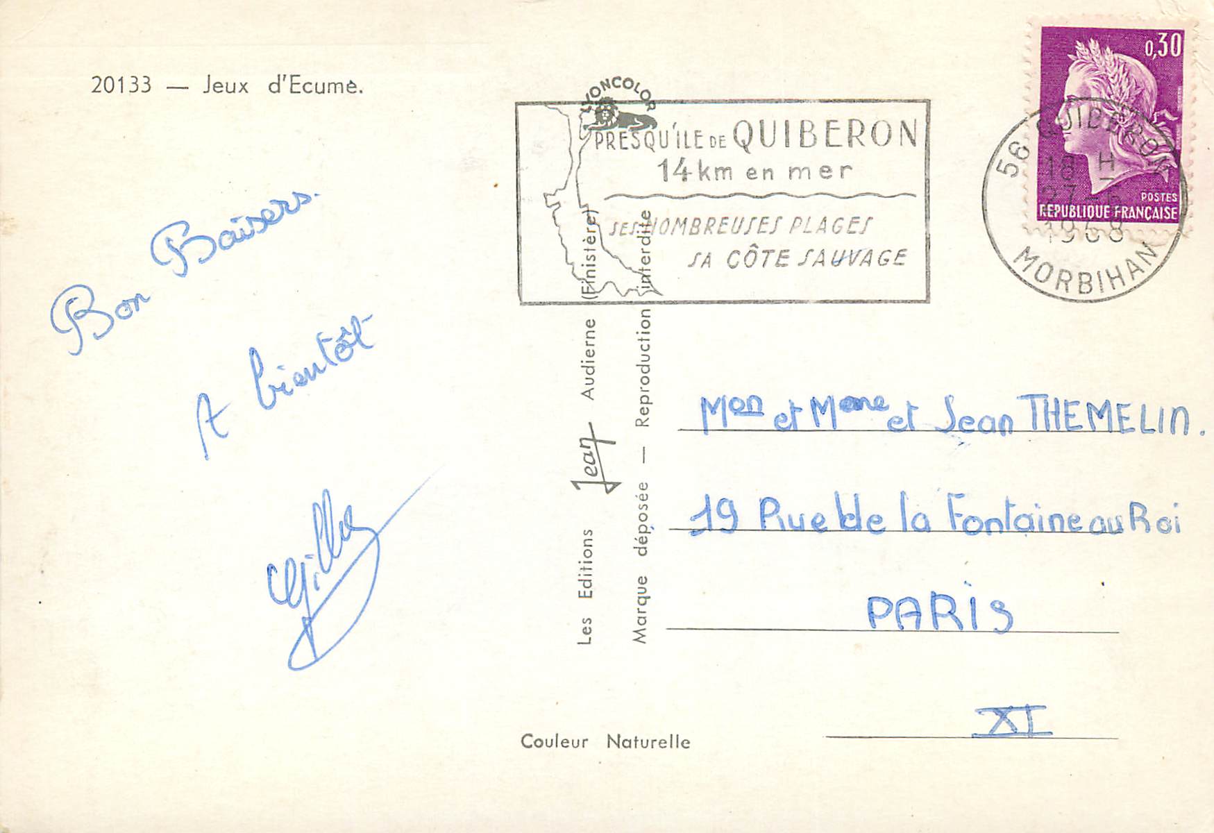 CPM Jeu d'Ecume — Rückseite