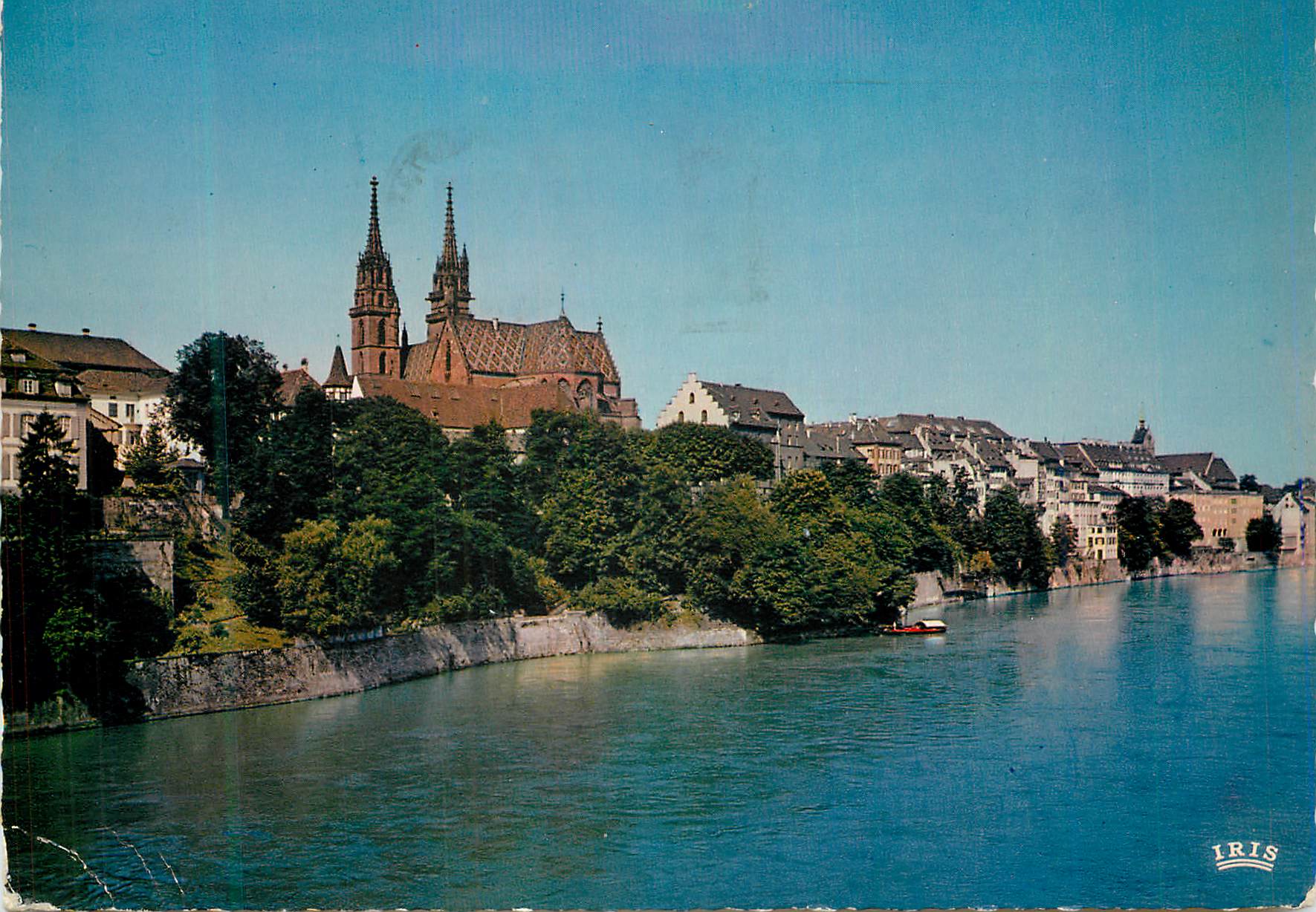 CPM Bale (Suisse) vue sur le Rhin et la Cathedrale