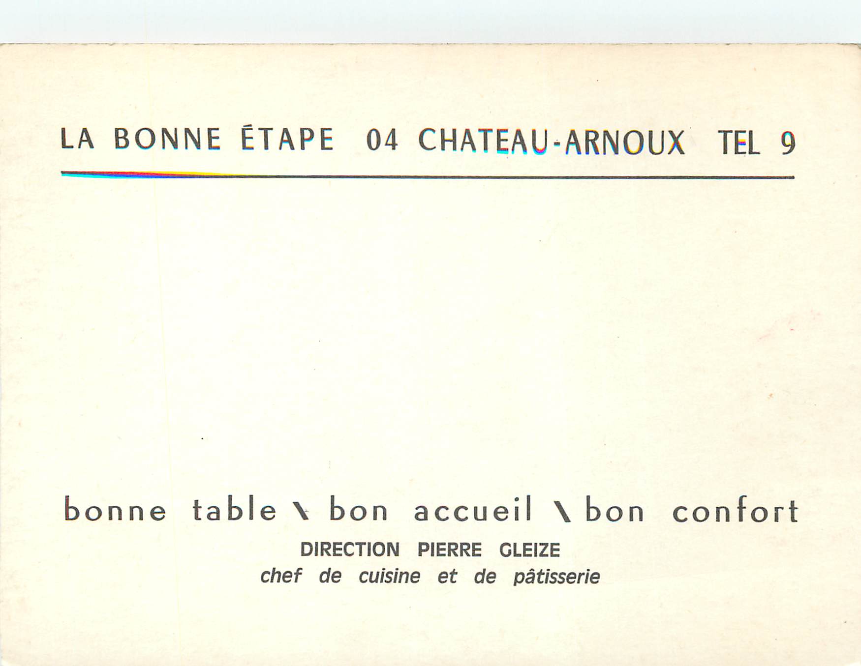 CPM Chateau Arnoux la Bonne Etape — Rückseite