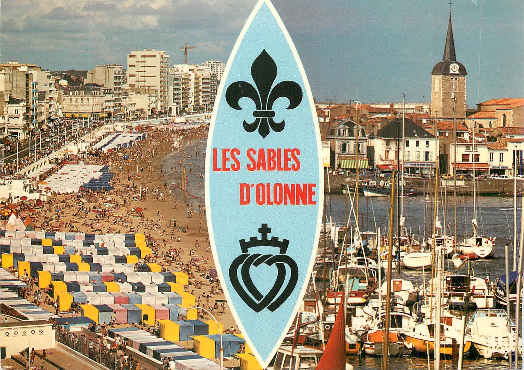 CPM les Sables d'Olonne le Port la Chaume et la Plage