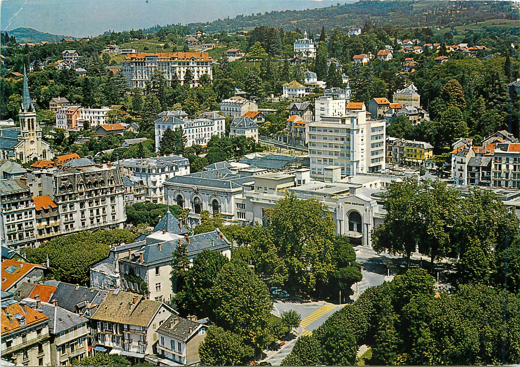CPM Aix les Bains Vue Aerienne sur le Centre de la Ville l'Etablissement Thermal
