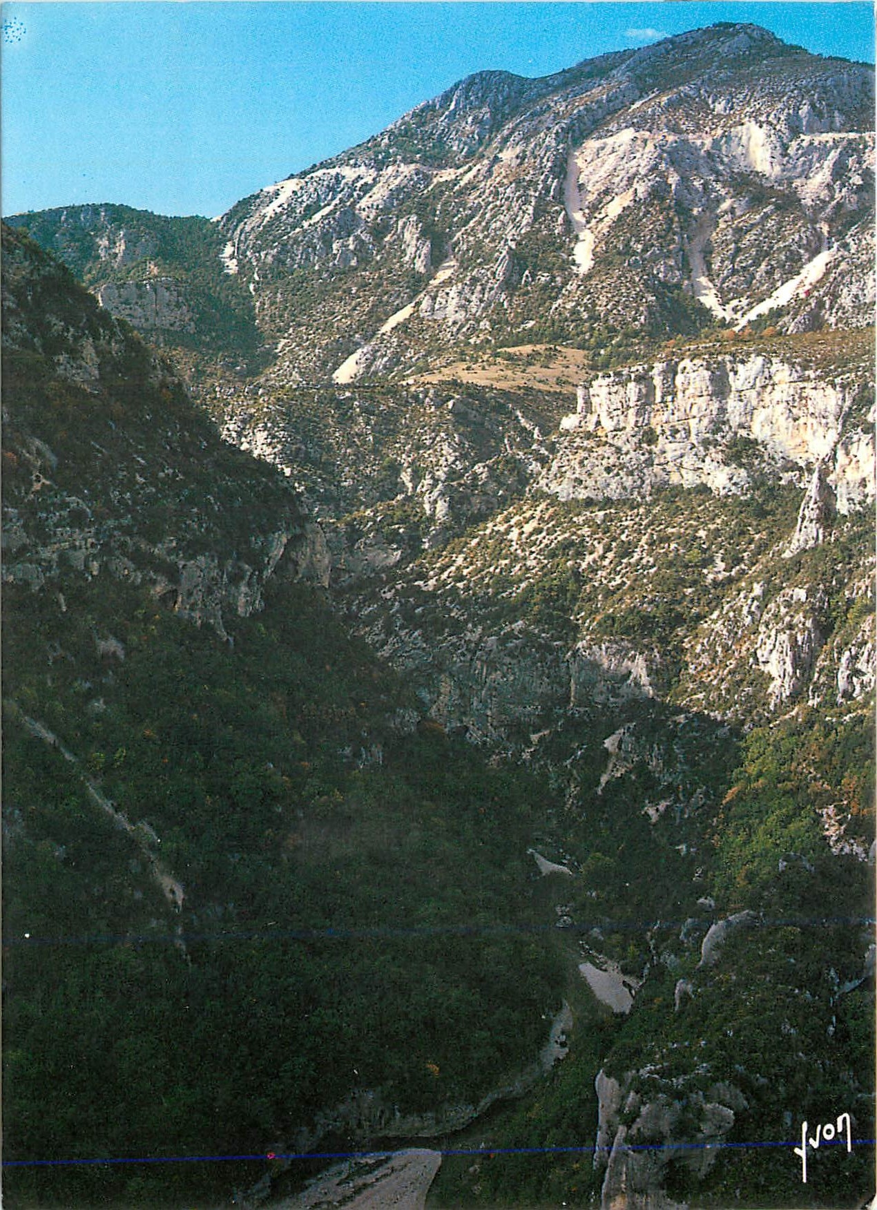 Gorges du Verdon — Les Gorges vues du Balcon de la Mescia; C'est le plus grand Canion d'Europe: Pratiquement 1000 m. de dénivelé — Éditions d'art Yvon