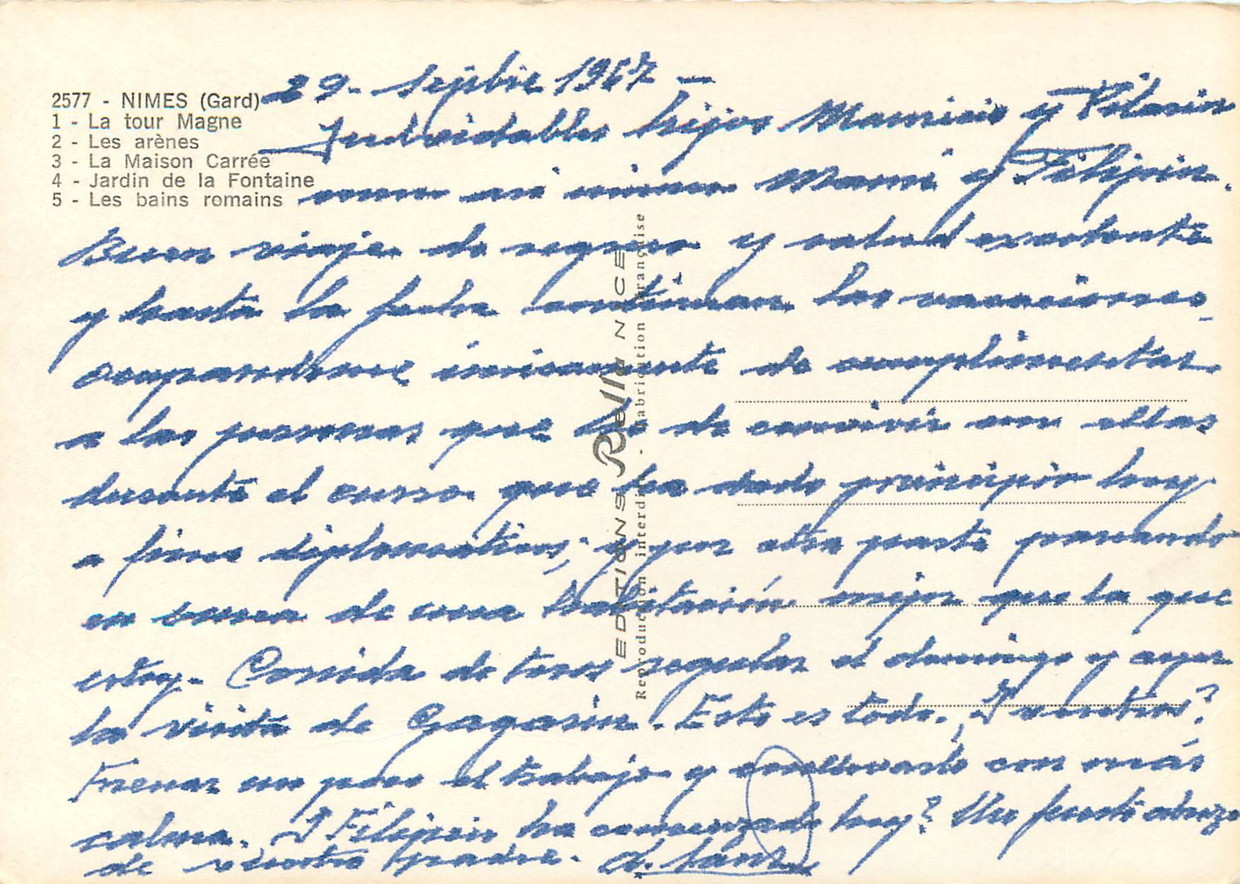 Nîmes — Collège Némès — Éditeur : Editions Interdiction Française — Rückseite