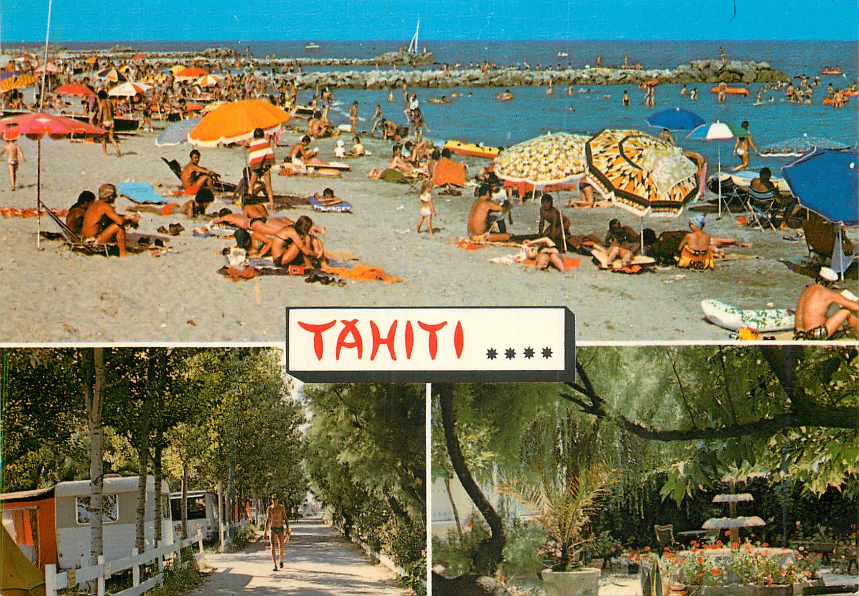 CPM Tahiti Camping  En Front de Mer Frontignan Plage Marcel Jean Proprietaire