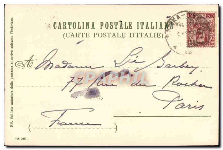 CPA Italie Italia SAvona  — Back