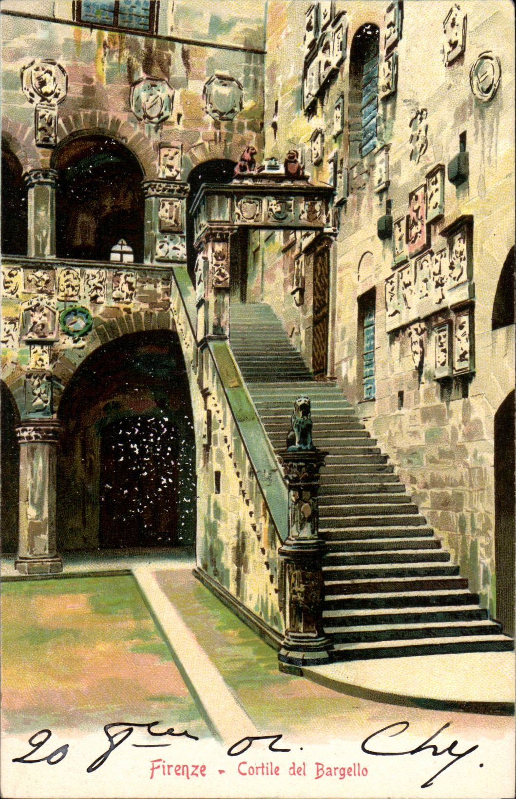 CPA Italie Italia Firenze Cortile del Bargello