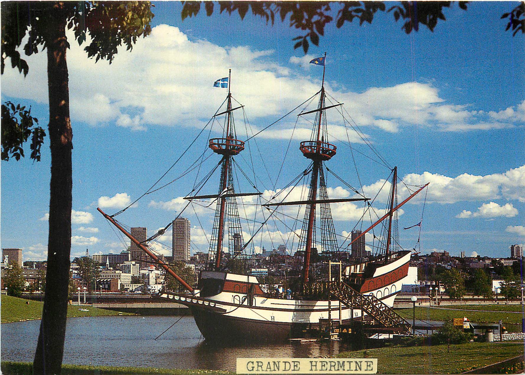 CPM Quebec Canada Parc Cartier Brebeuf Grande Hermine Bateau