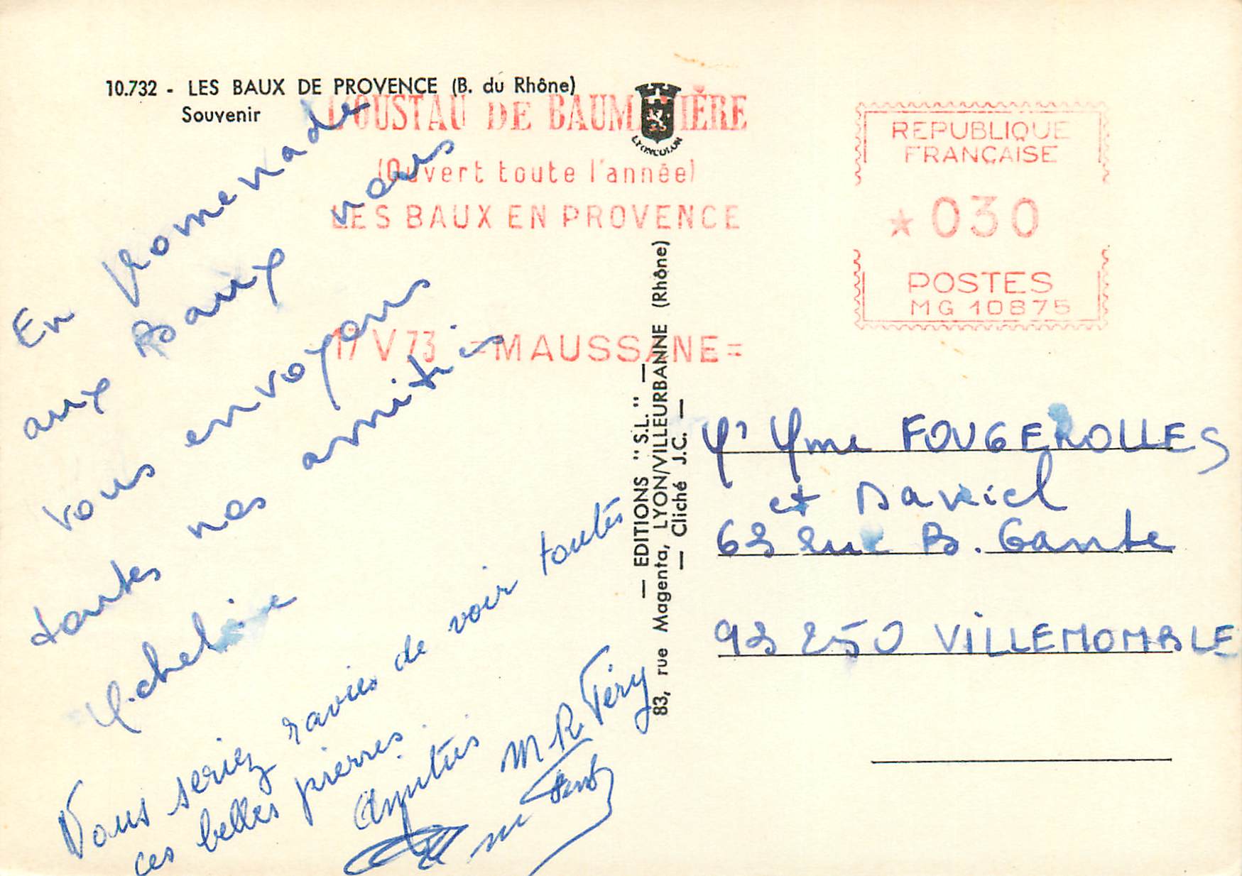CPM Les Baux de Provence B du Rhone Souvenir  — Verso