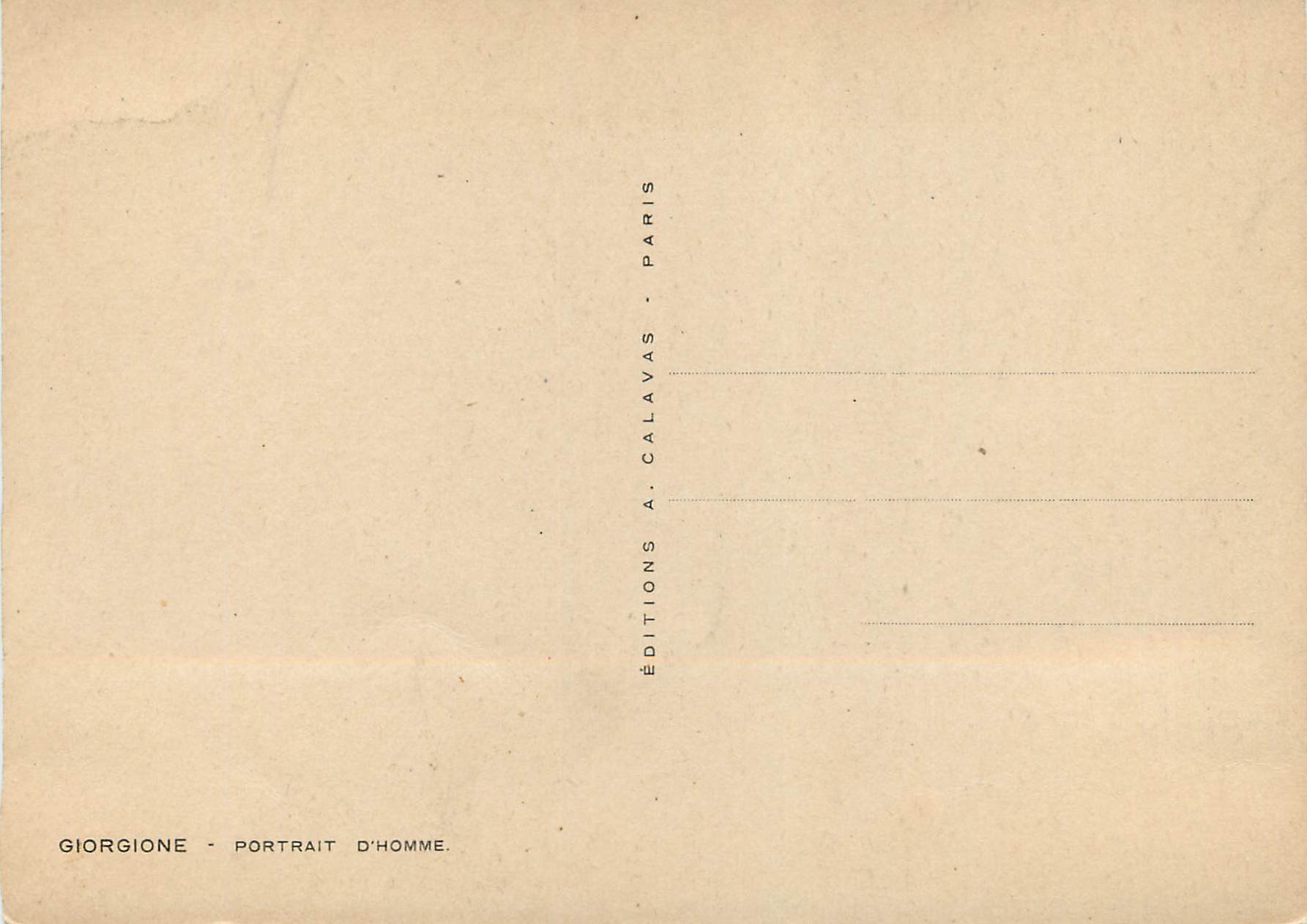 CPM Giorgionne Portrait d Homme  — Verso