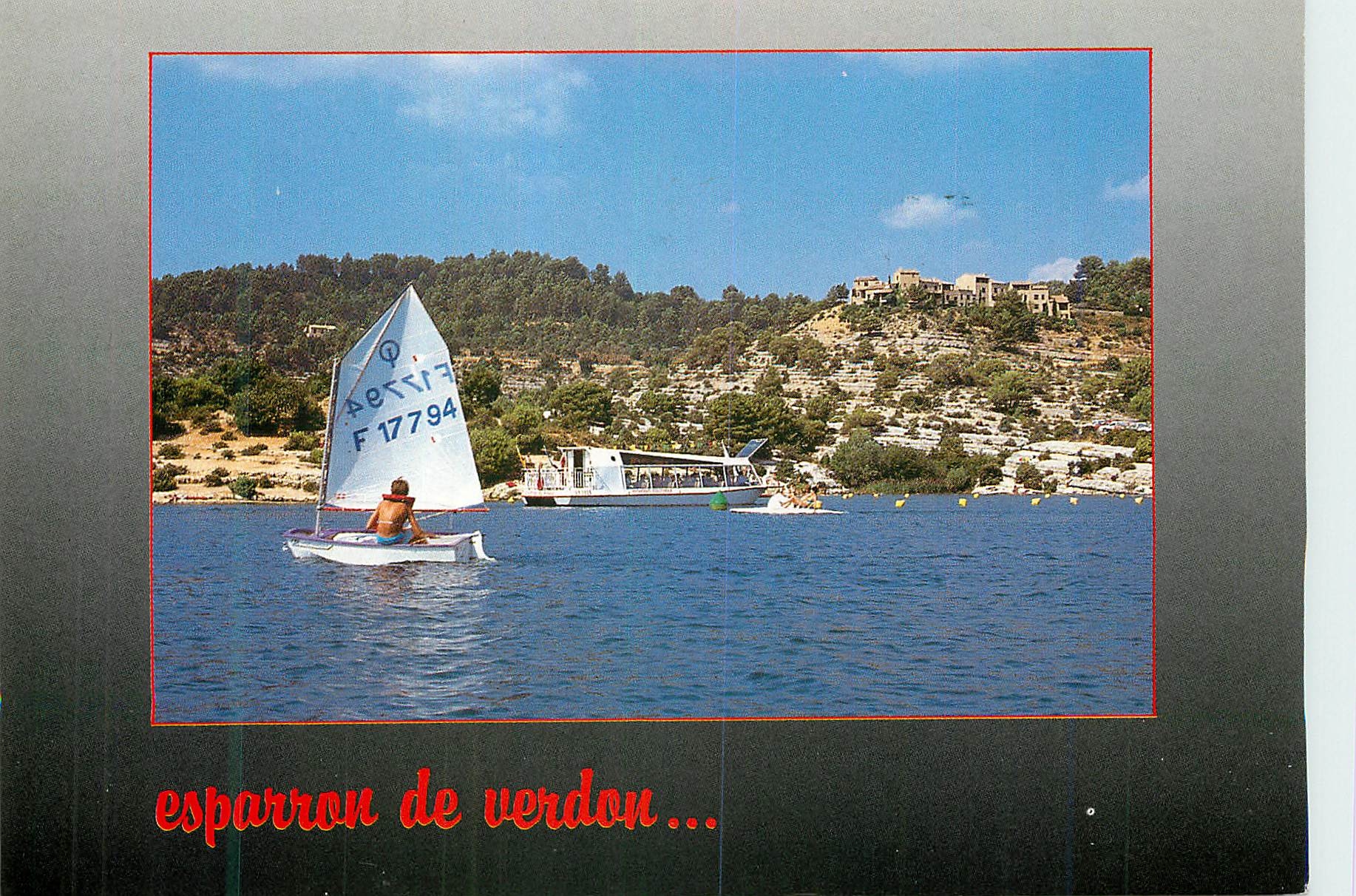 CPM Esparron de Verdon Alpes de Haute Provence Sur les bords du Lac forme sur le Verdon en amont de Greoux les Bains 
