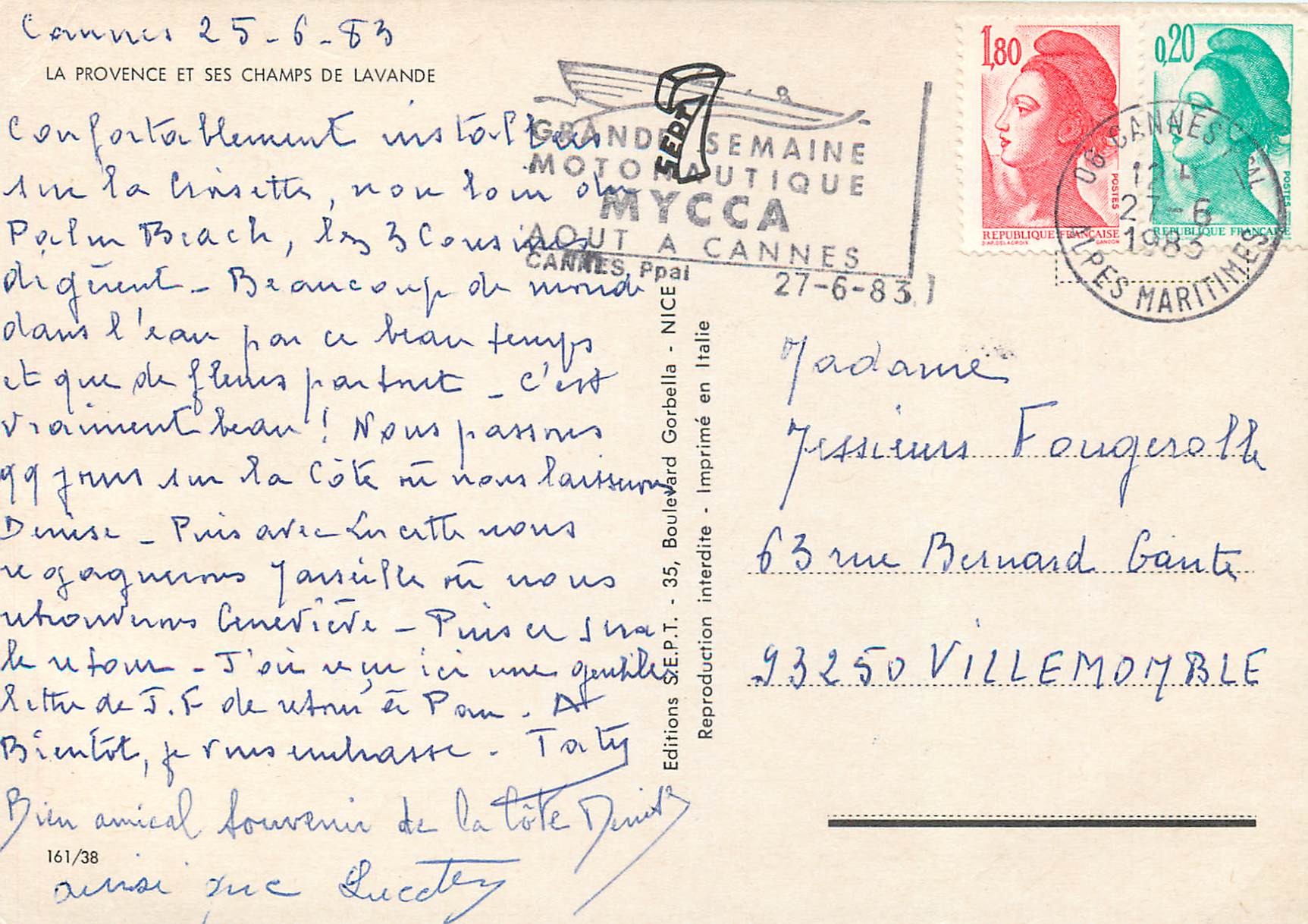 CPM La Provence et ses champs de Lavande  — Verso