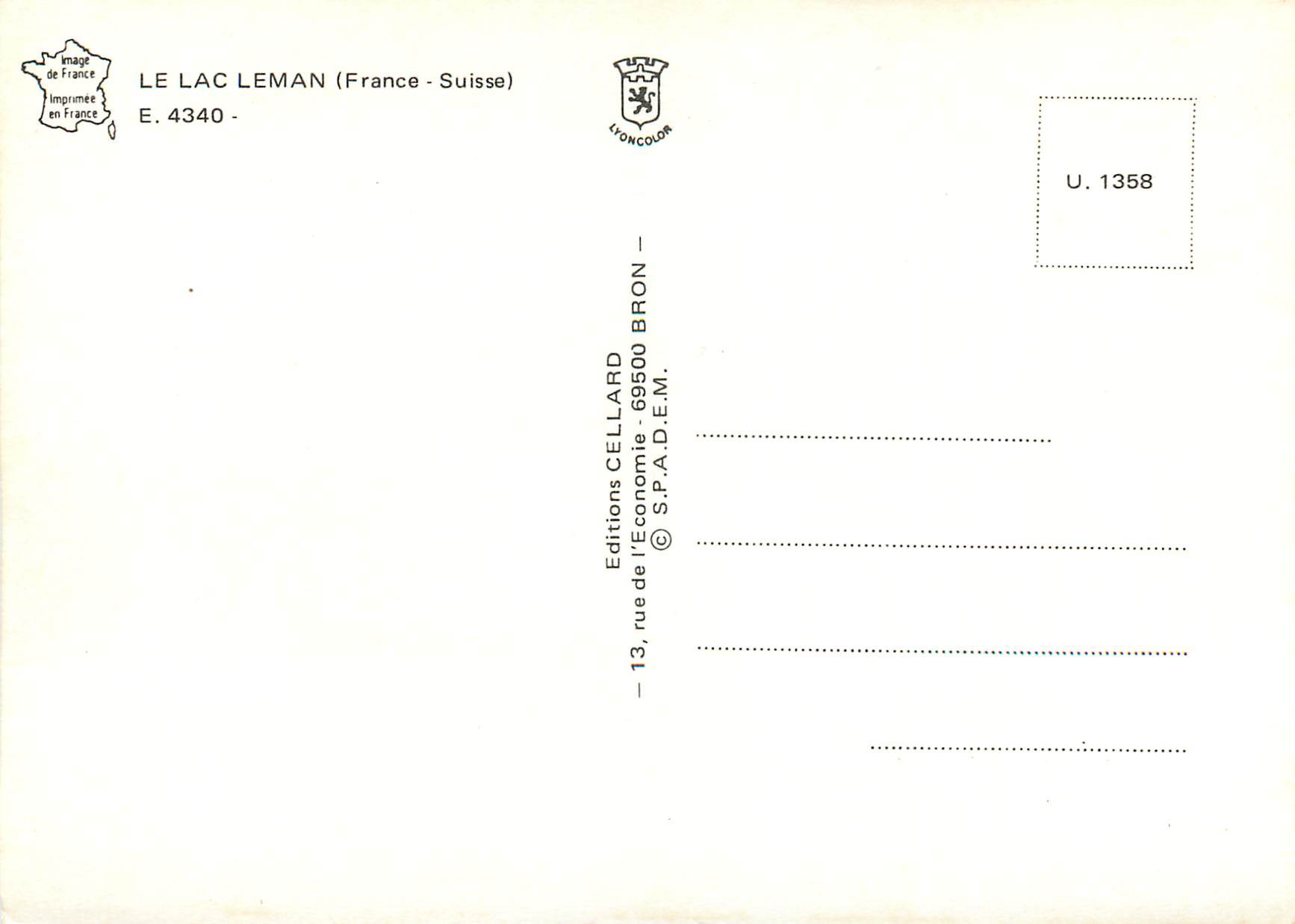 CPM Le Lac Leman Fance Suisse  — Back